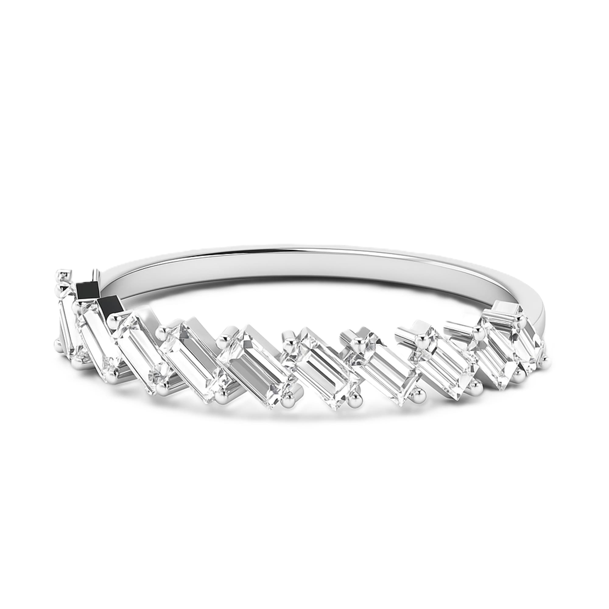 LGD Baguette Ring (1/2 ct. tw.), On hand view in white gold or platinum