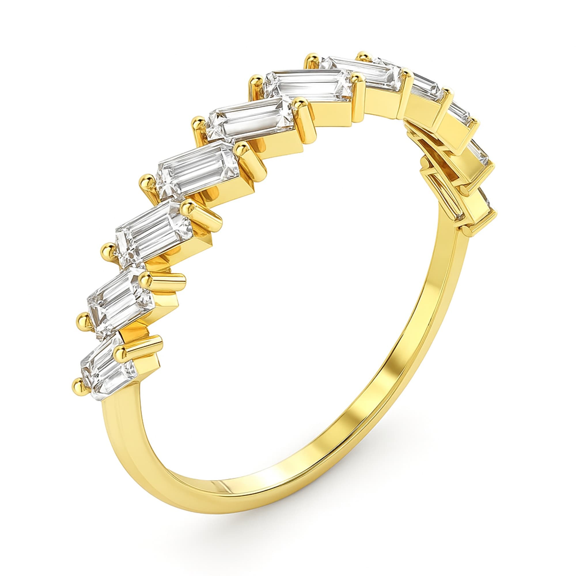 LGD Baguette Ring (1/2 ct. tw.), Top view in yellow gold
