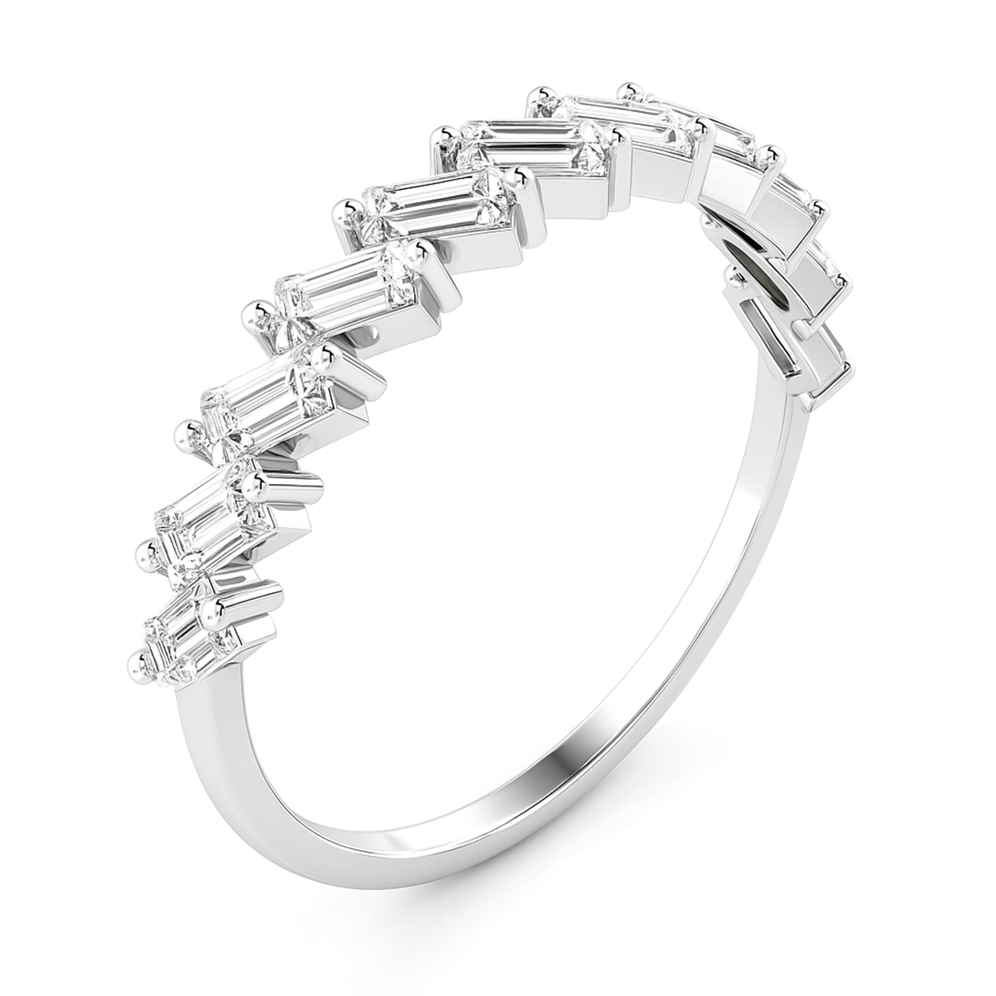 LGD Baguette Ring (1/2 ct. tw.), Top view in white gold or platinum