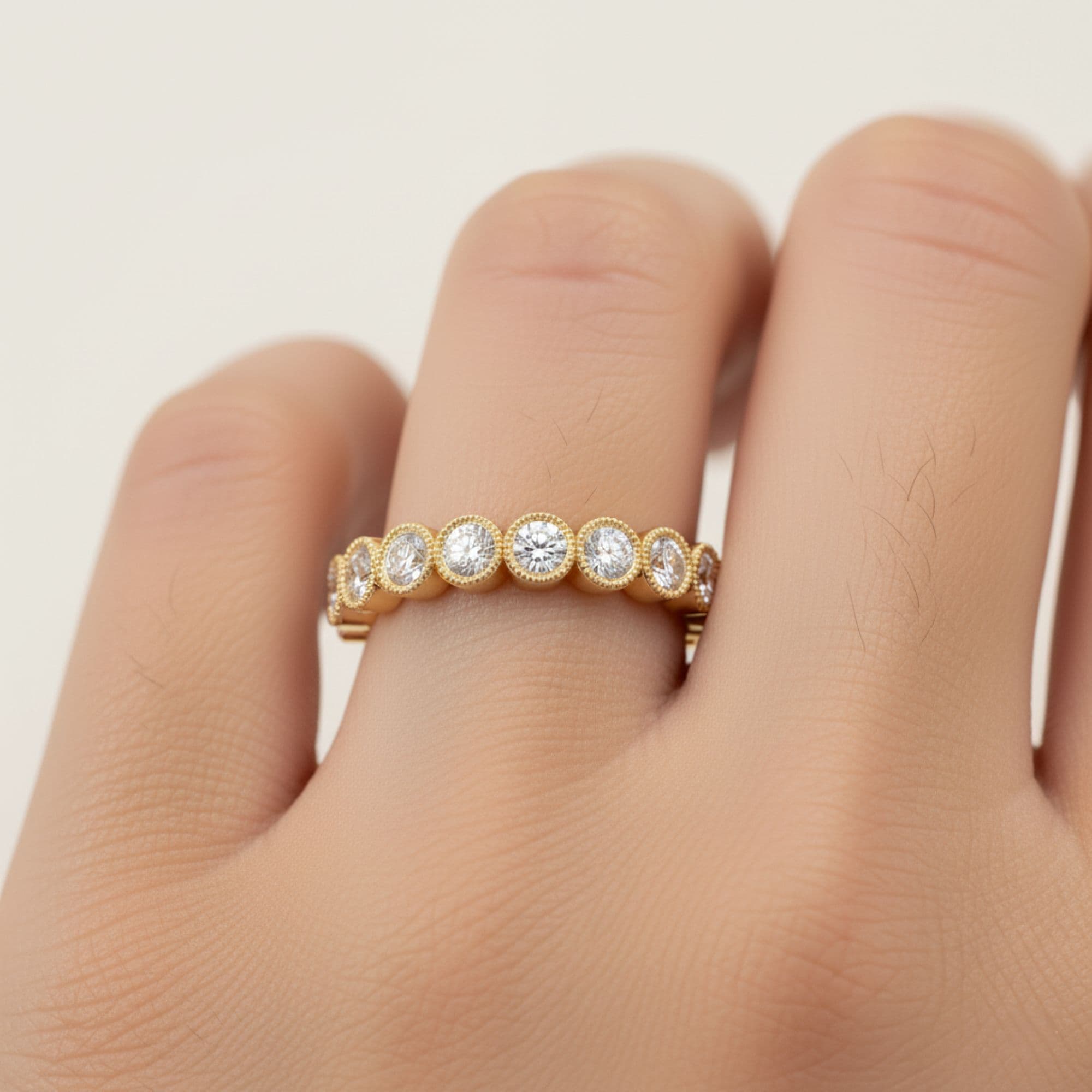 LGD Milgrain Fashion Ring (1/2 ct. tw.), Front view in yellow gold