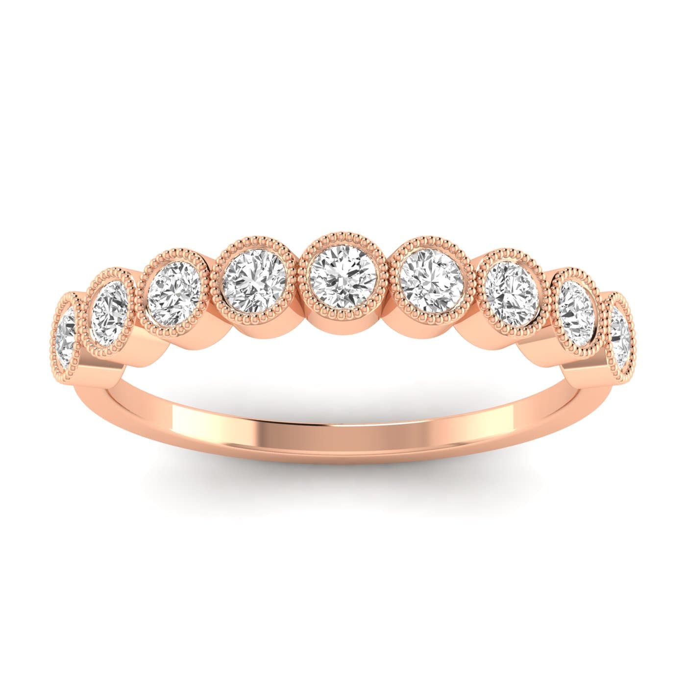 LGD Milgrain Fashion Ring (1/2 ct. tw.), Front view in rose gold