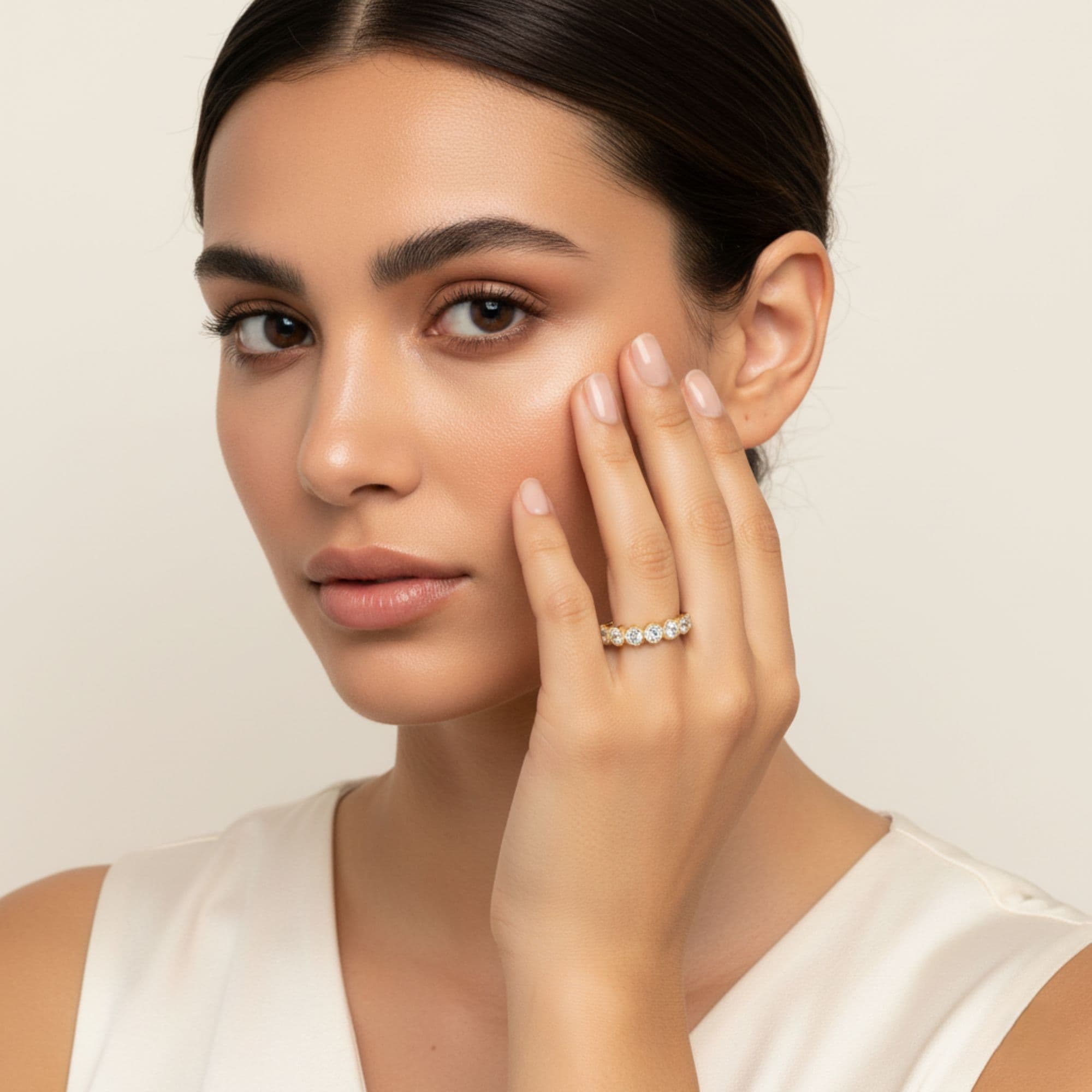 LGD Milgrain Fashion Ring (1/2 ct. tw.), Angle view in yellow gold