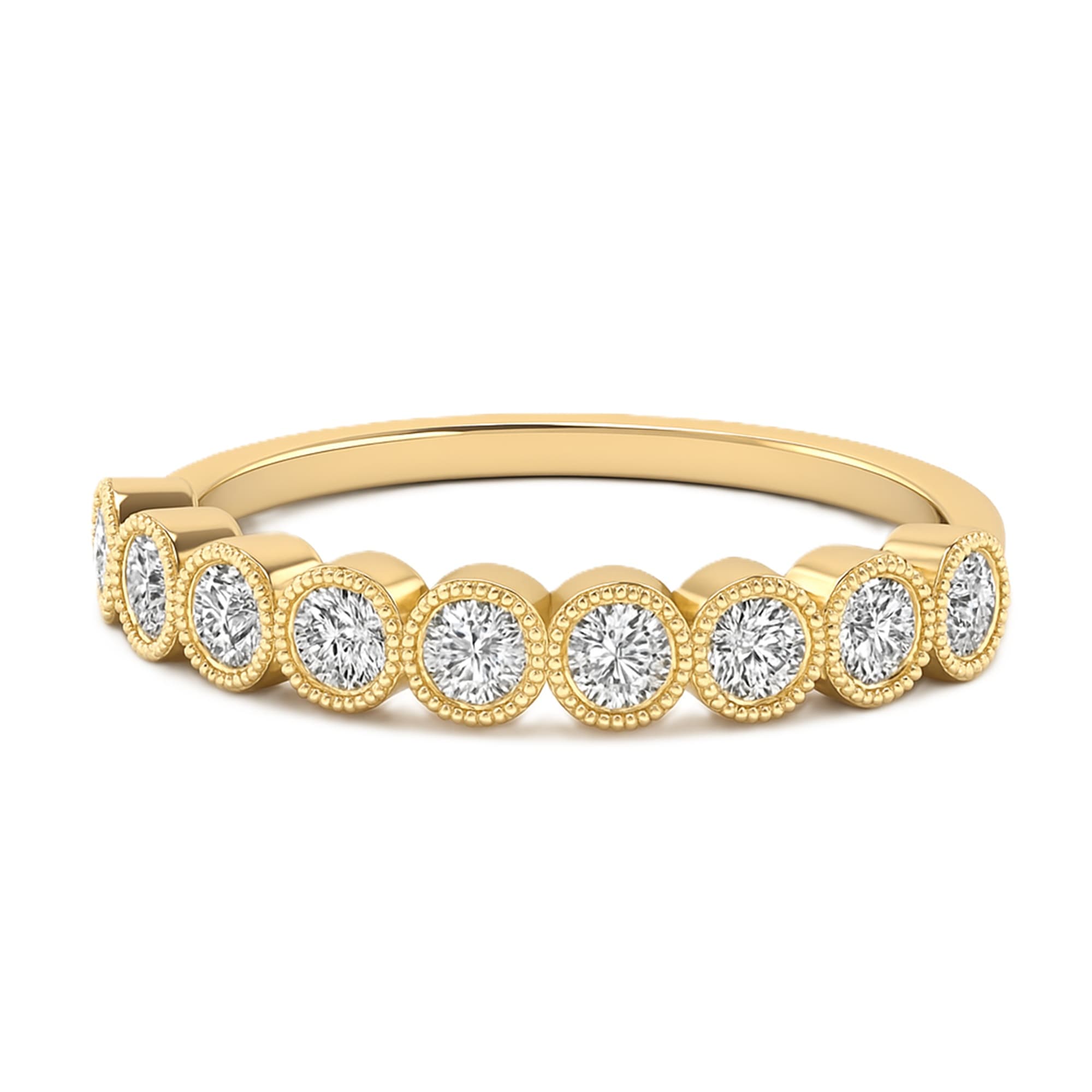 LGD Milgrain Fashion Ring (1/2 ct. tw.), On hand view in yellow gold