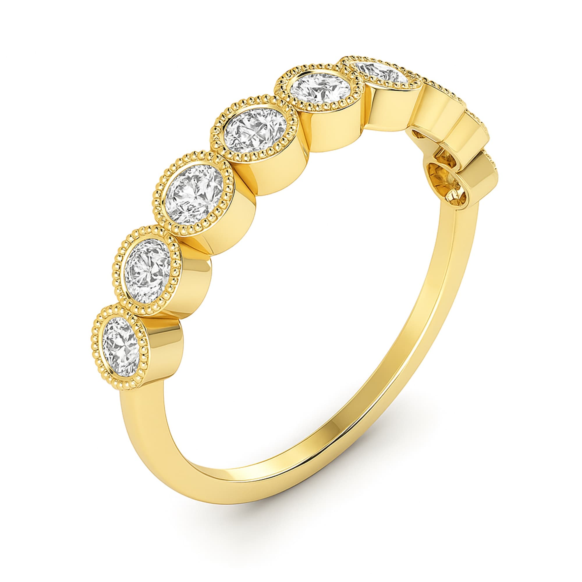 LGD Milgrain Fashion Ring (1/2 ct. tw.), Top view in yellow gold