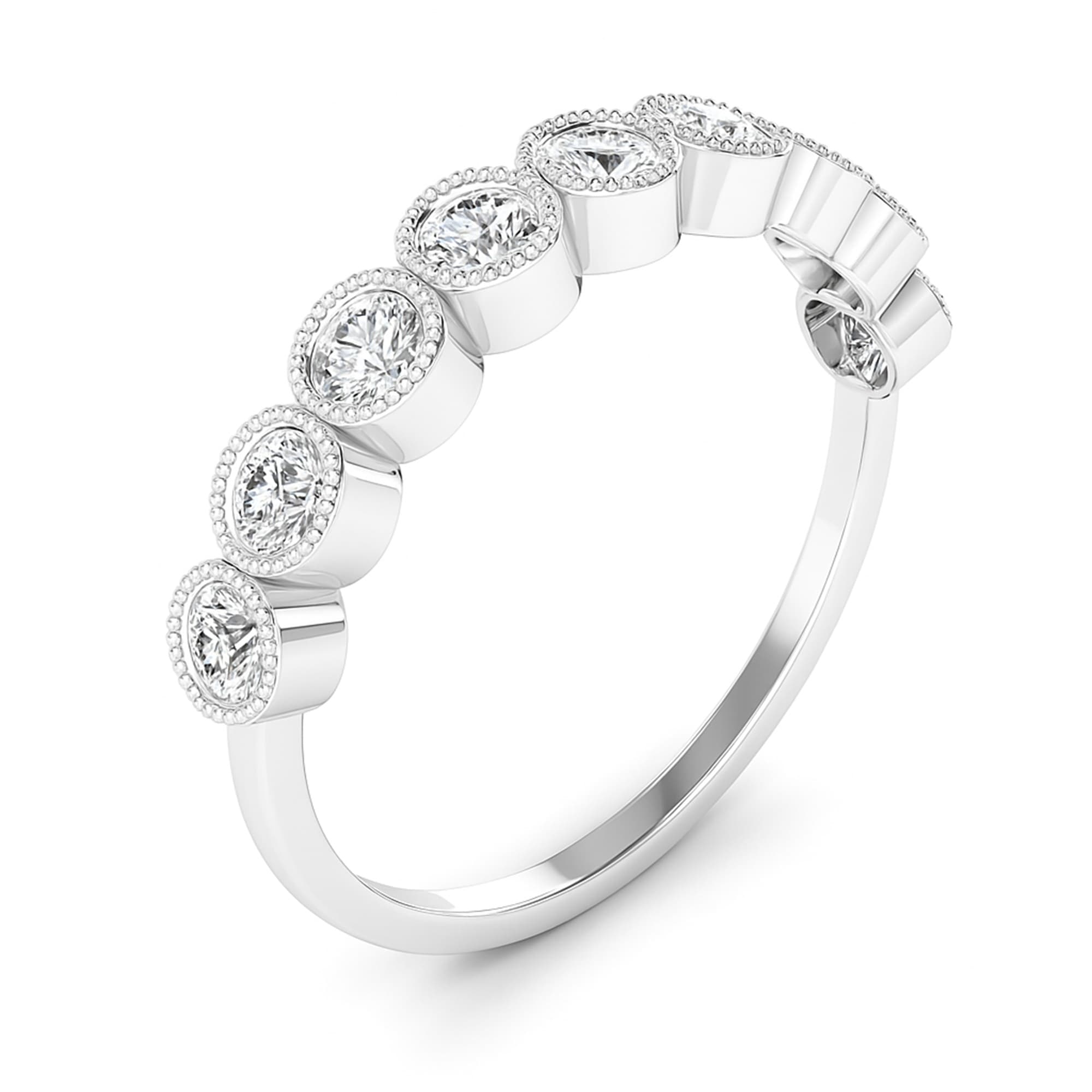 LGD Milgrain Fashion Ring (1/2 ct. tw.), Top view in white gold or platinum