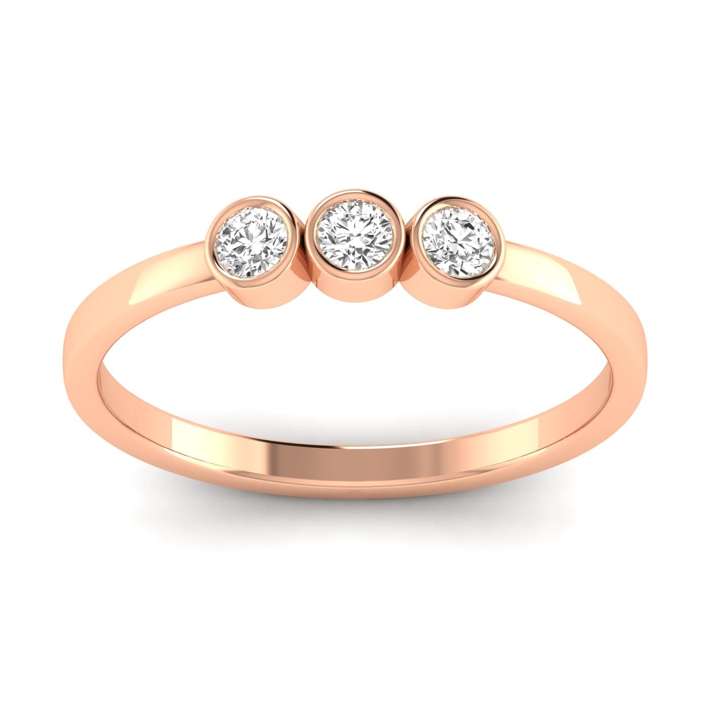 LGD 3-Stone Fashion Ring (0.2 ct. tw.), Front view in rose gold