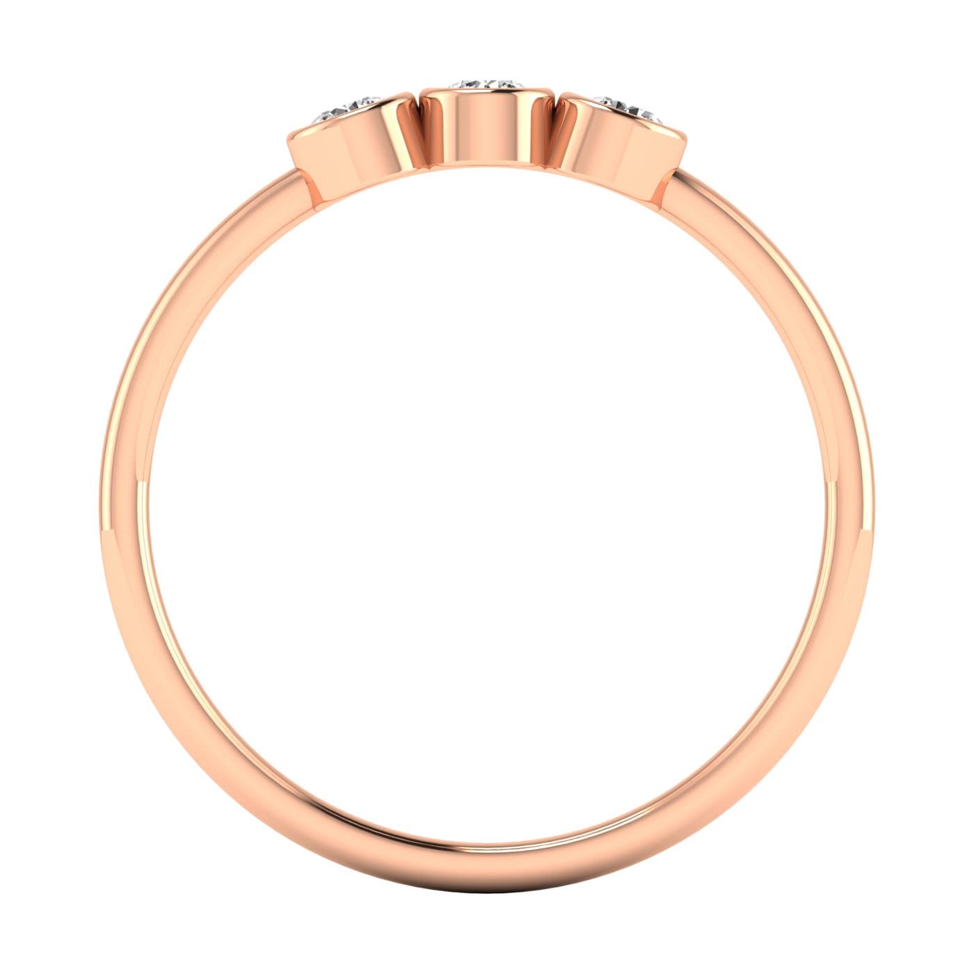 LGD 3-Stone Fashion Ring (0.2 ct. tw.), Side view in rose gold