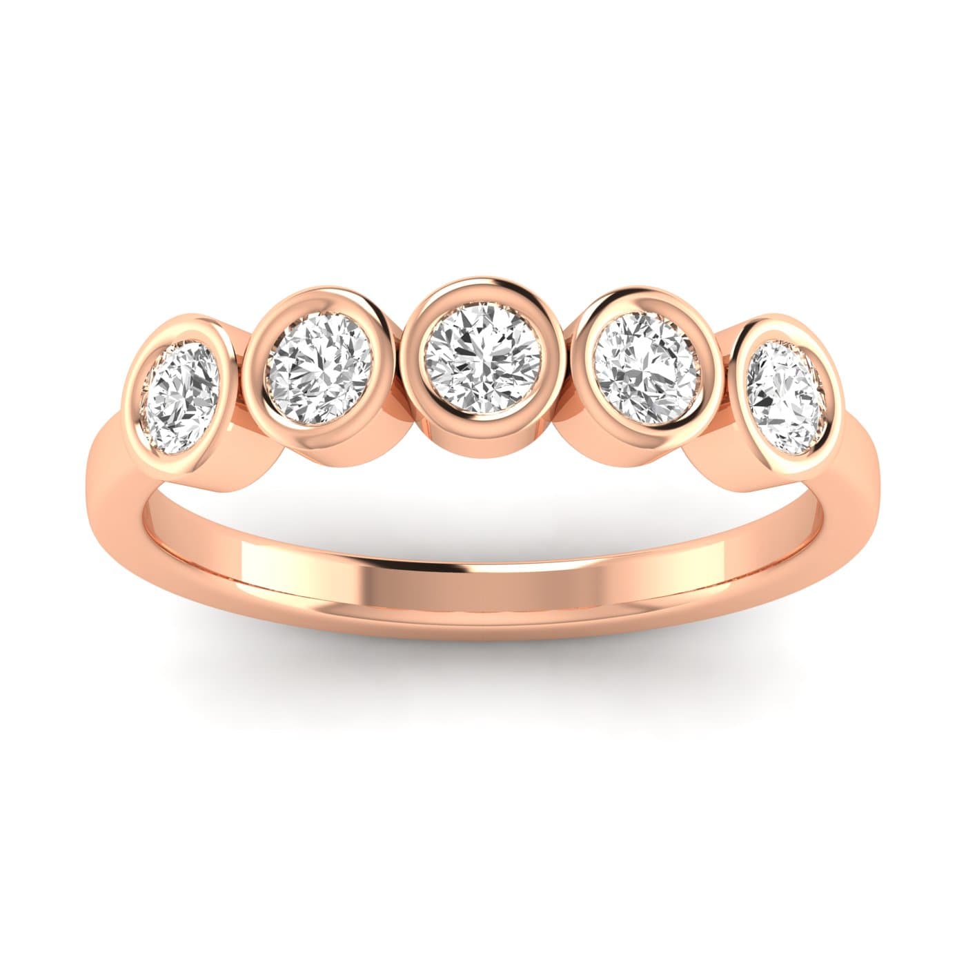 LGD Round 5-Stone Ring (1/2 ct. tw.), Front view in rose gold