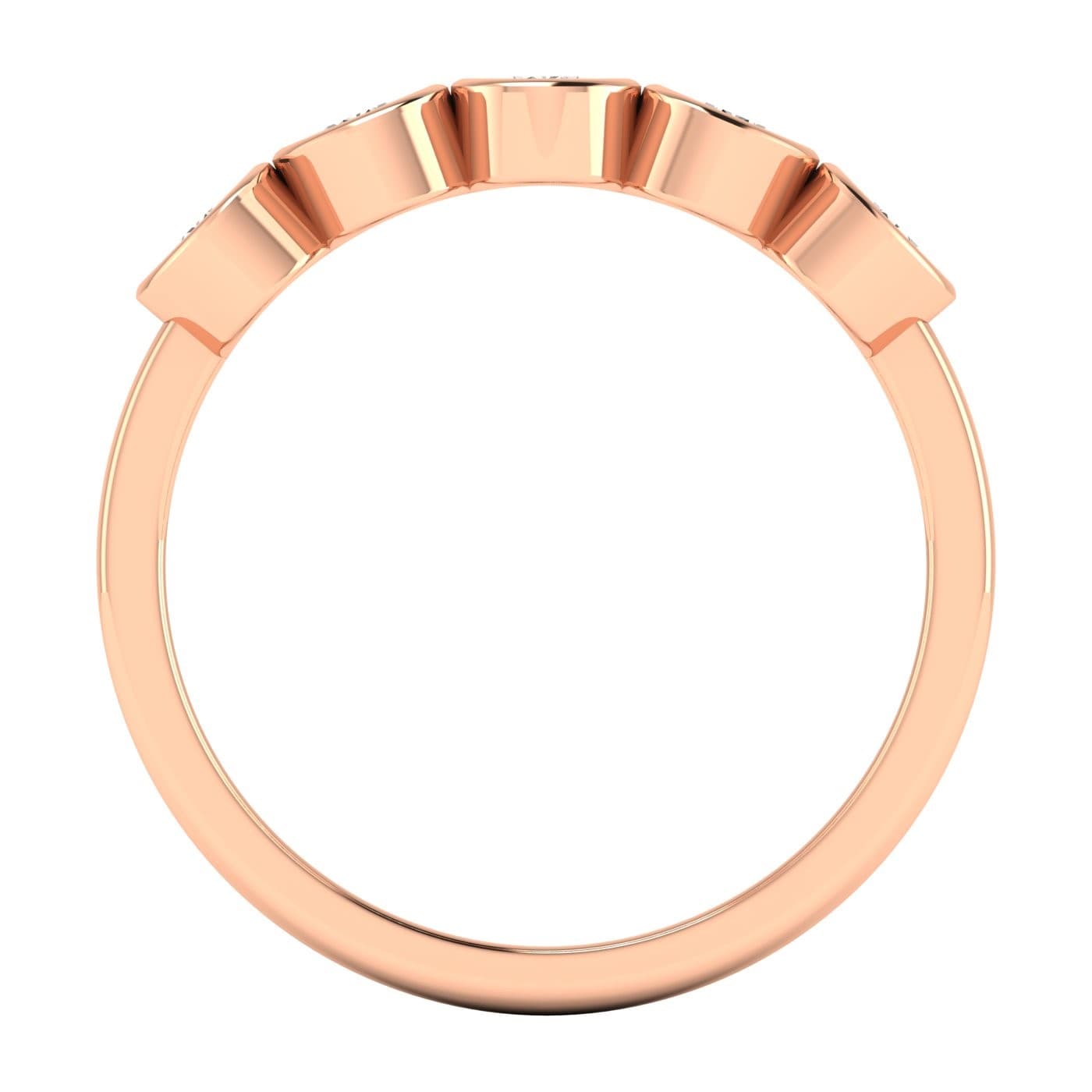 LGD Round 5-Stone Ring (1/2 ct. tw.), Side view in rose gold