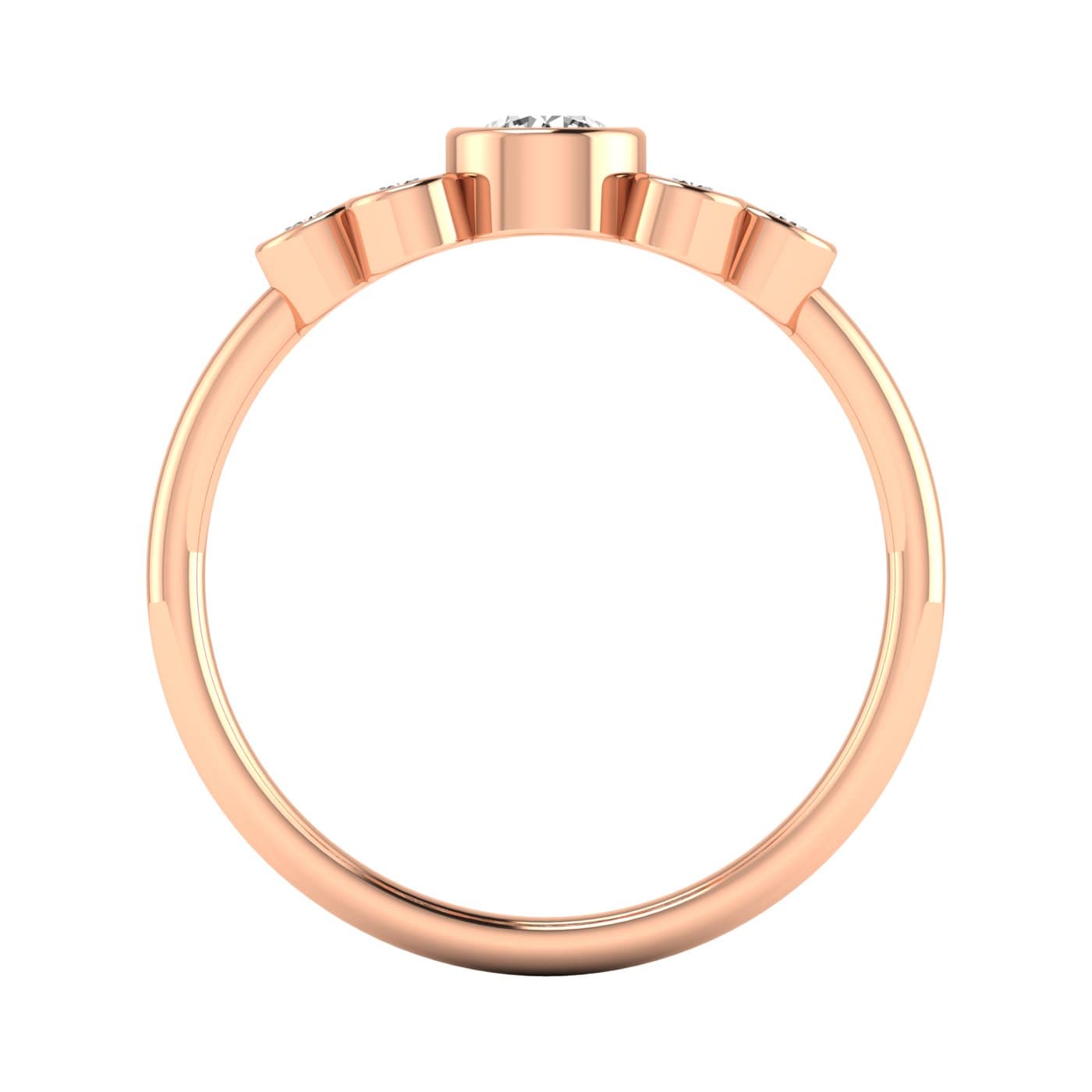 LGD Bezel Cluster Ring (1/2 ct. tw.), Side view in rose gold