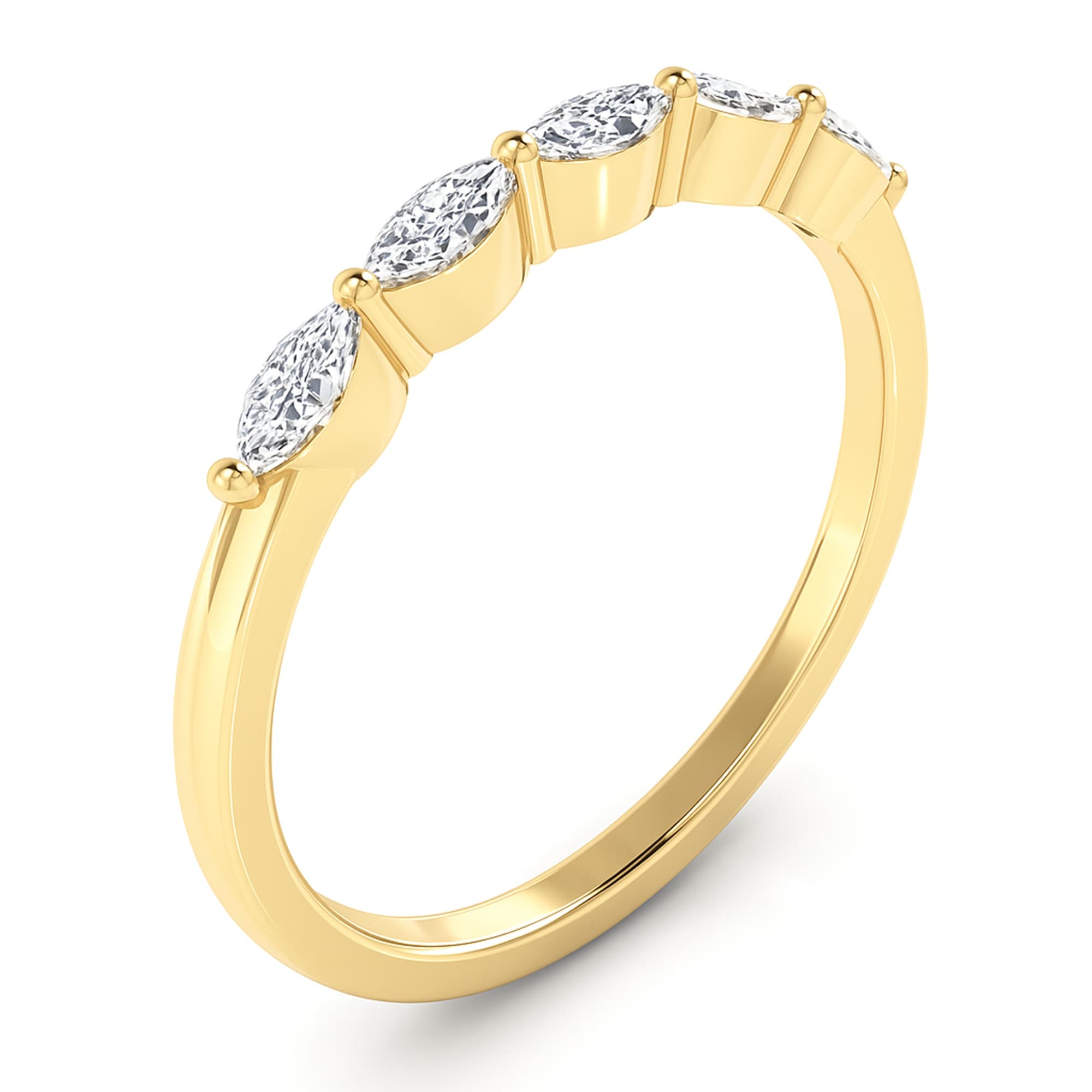 LGD 5-Stone Marquise Band (0.3 ct. tw.), Top view in yellow gold