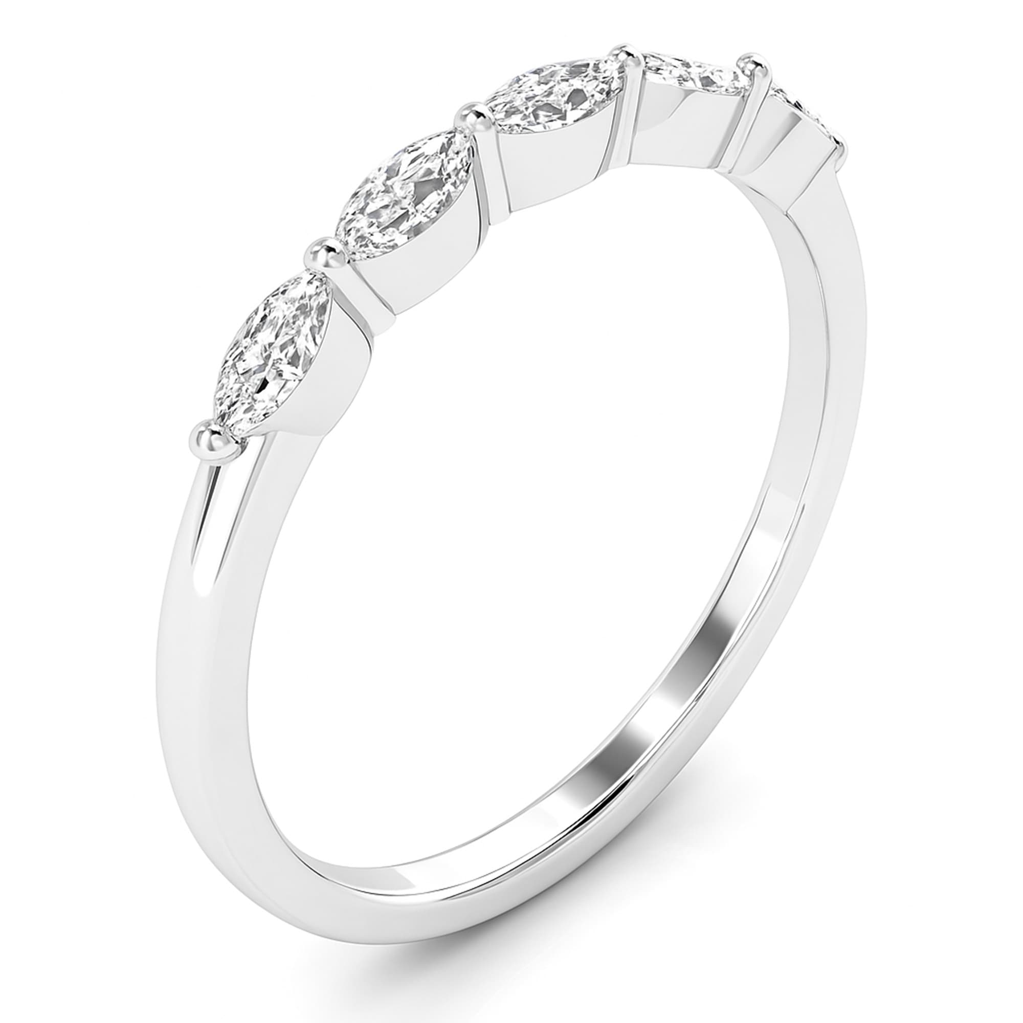LGD 5-Stone Marquise Band (0.3 ct. tw.), Top view in white gold or platinum