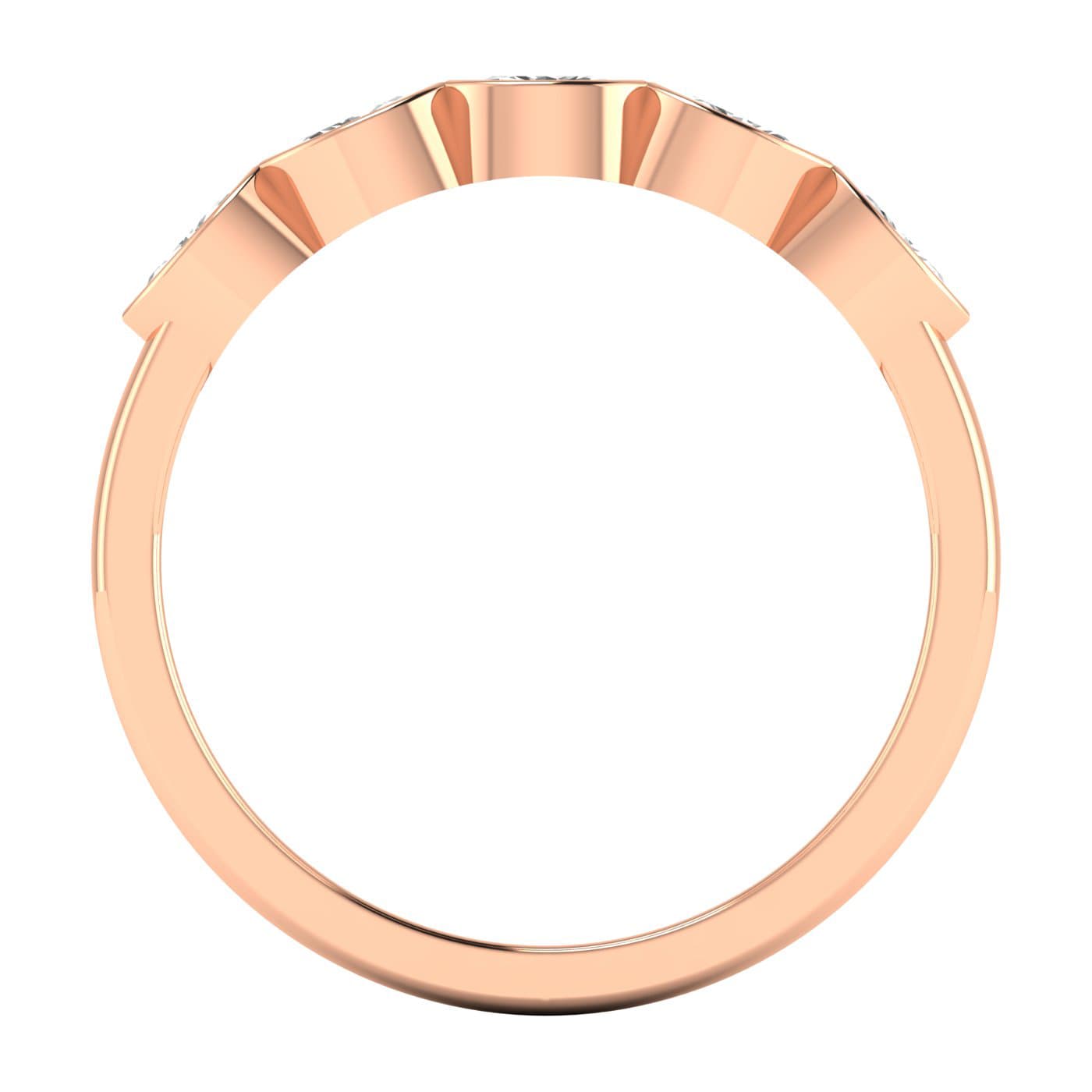 LGD 5-Stone Bezel Set Marquise Band (1/4 ct. tw.), Side view in rose gold