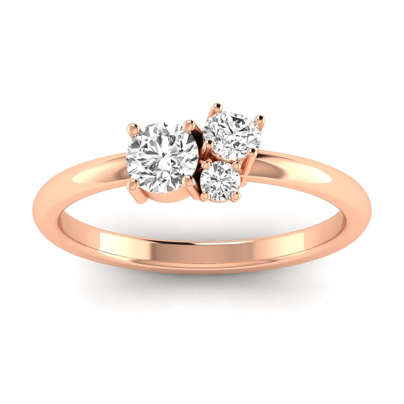 Round Stack Band (1/2 ct. tw.), Front view in rose gold