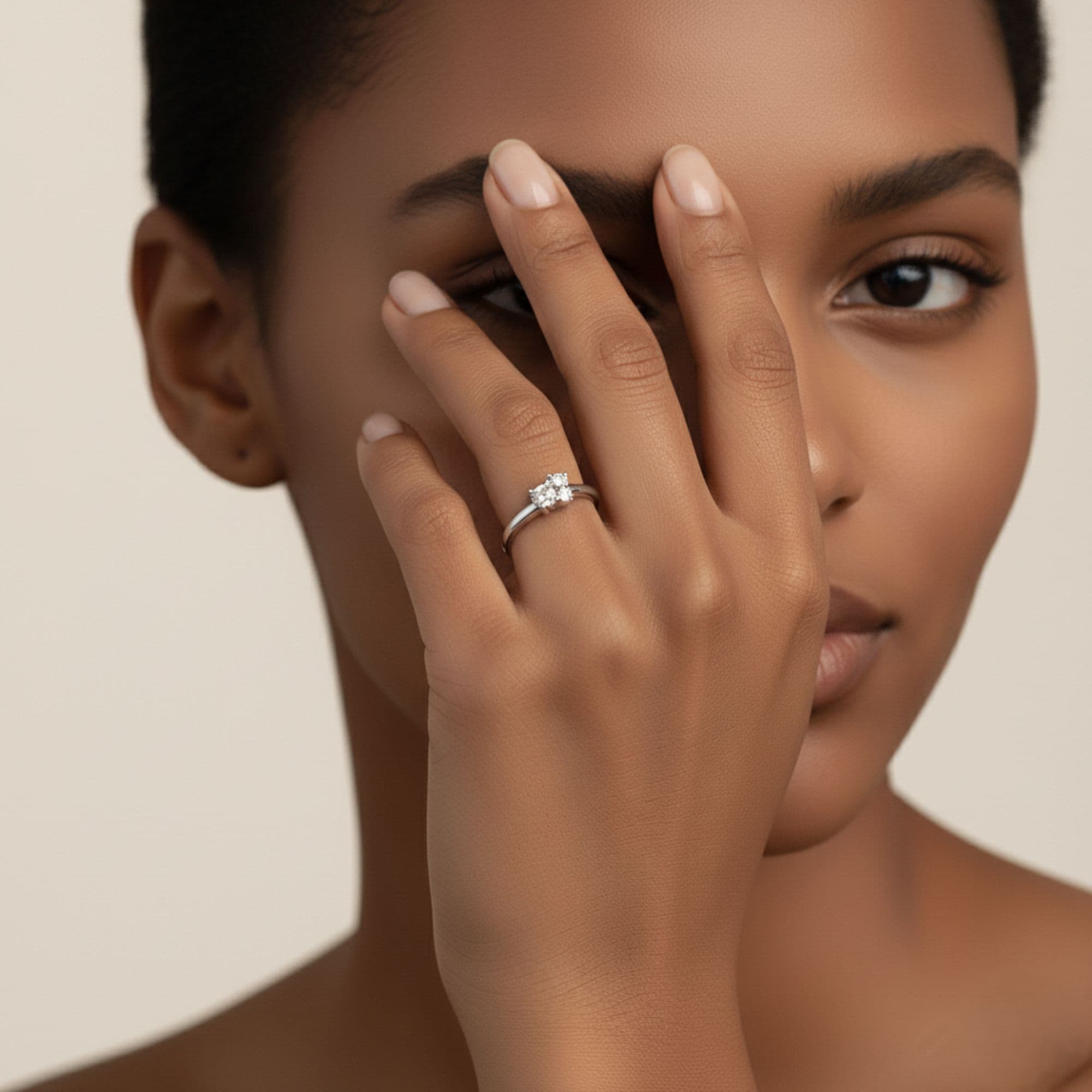 Round Stack Band (1/2 ct. tw.), Angle view in white gold or platinum
