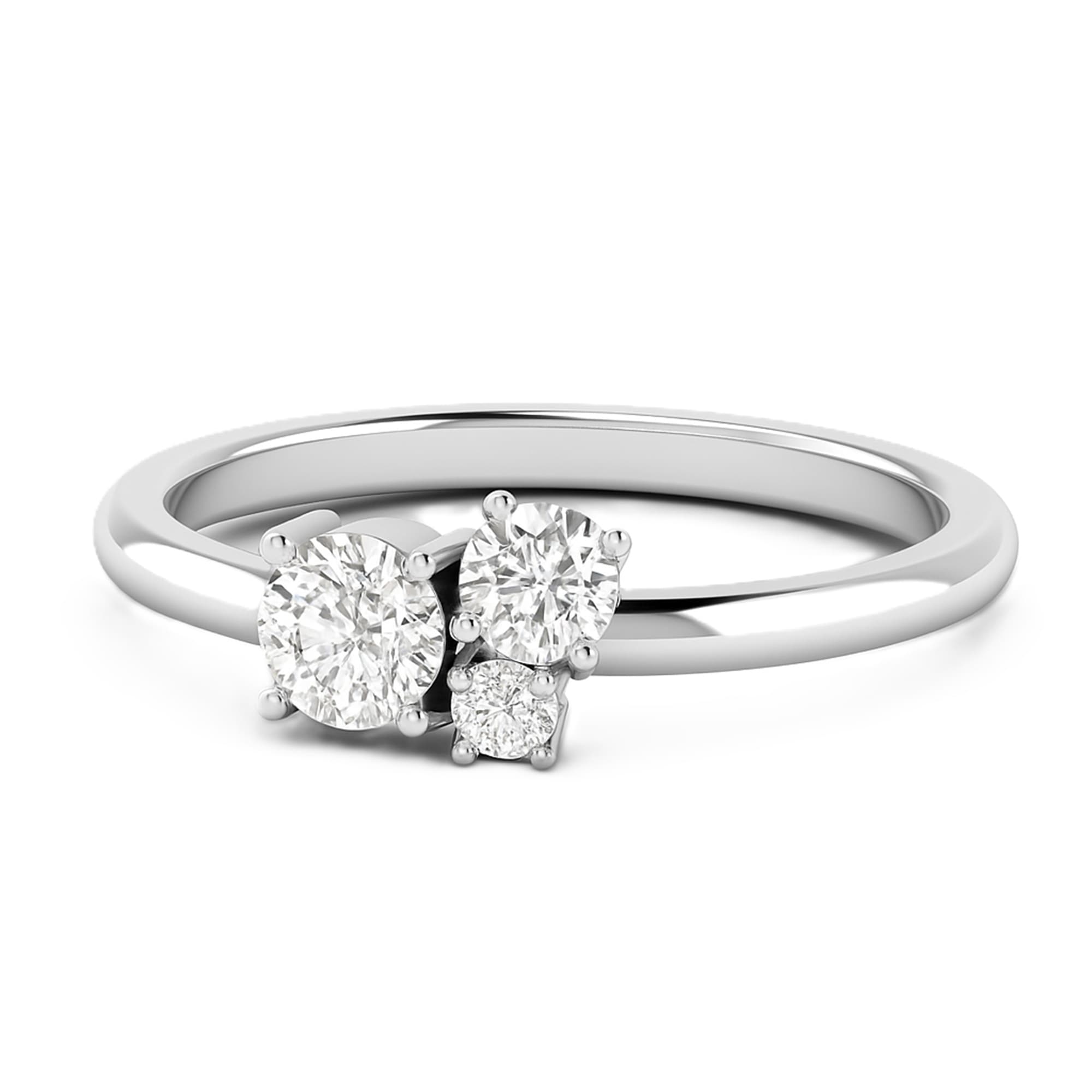 Round Stack Band (1/2 ct. tw.), On hand view in white gold or platinum