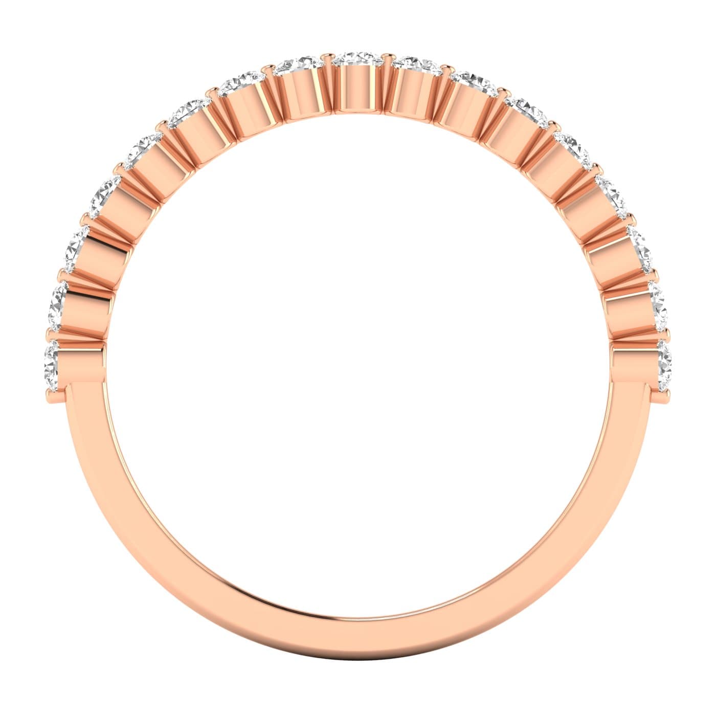 Round Half Band Stack (0.3 ct. tw.), Side view in rose gold