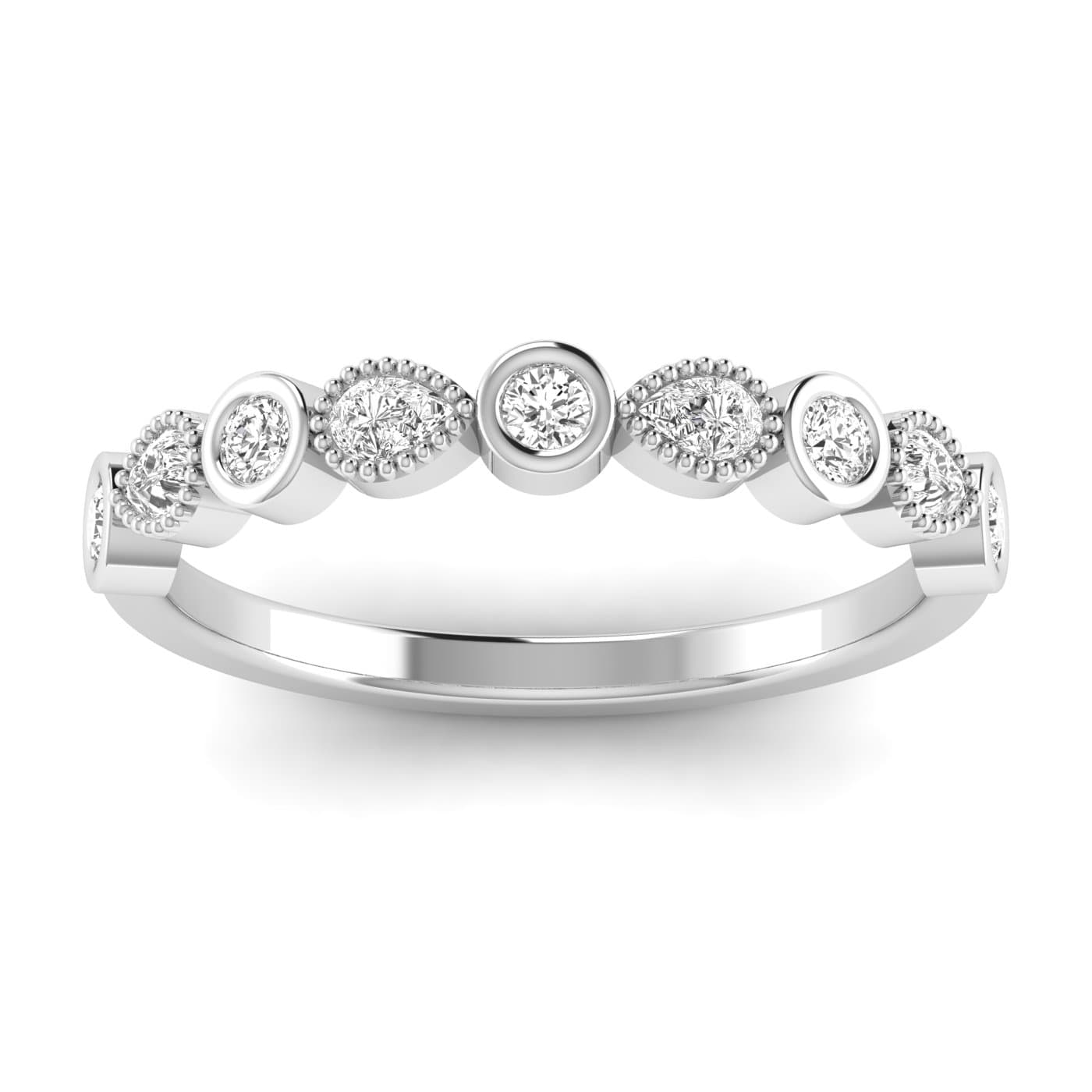Round Pear Half Band Stack — View 1