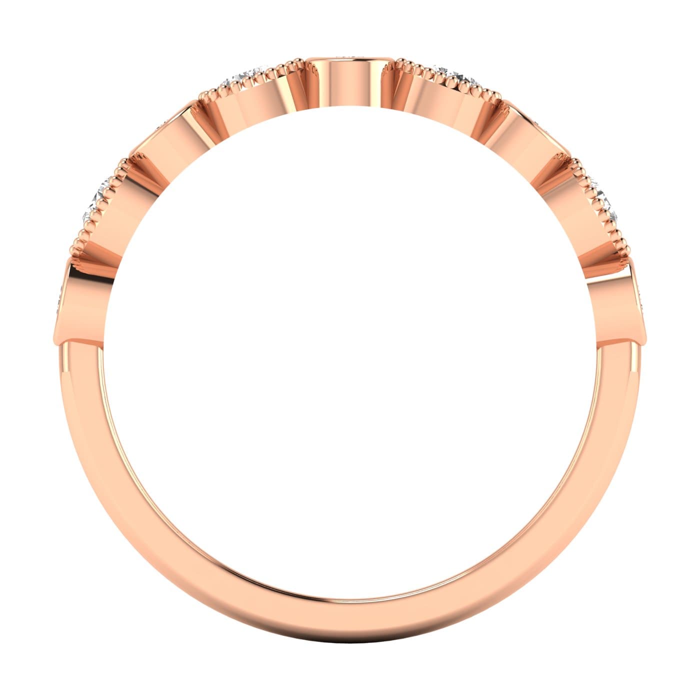 Round Pear Half Band Stack (0.3 ct. tw.), Side view in rose gold