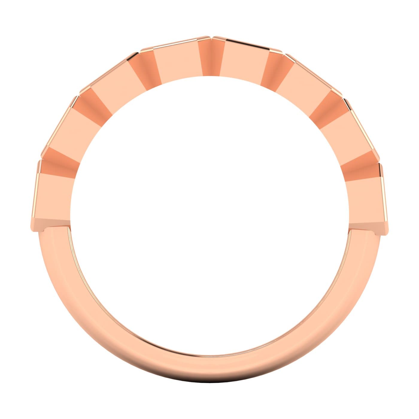 Asscher Half Eternity Ring (1 1/2 ct. tw.), Side view in rose gold