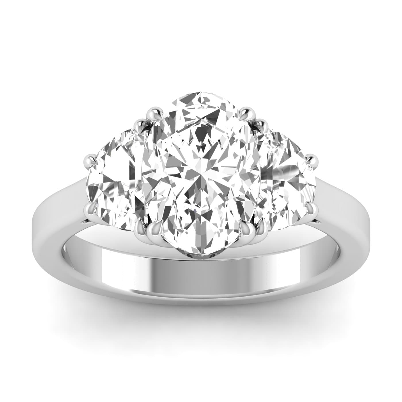3 STONE ENGAGEMENT RING — style L0229R in 14k White Gold