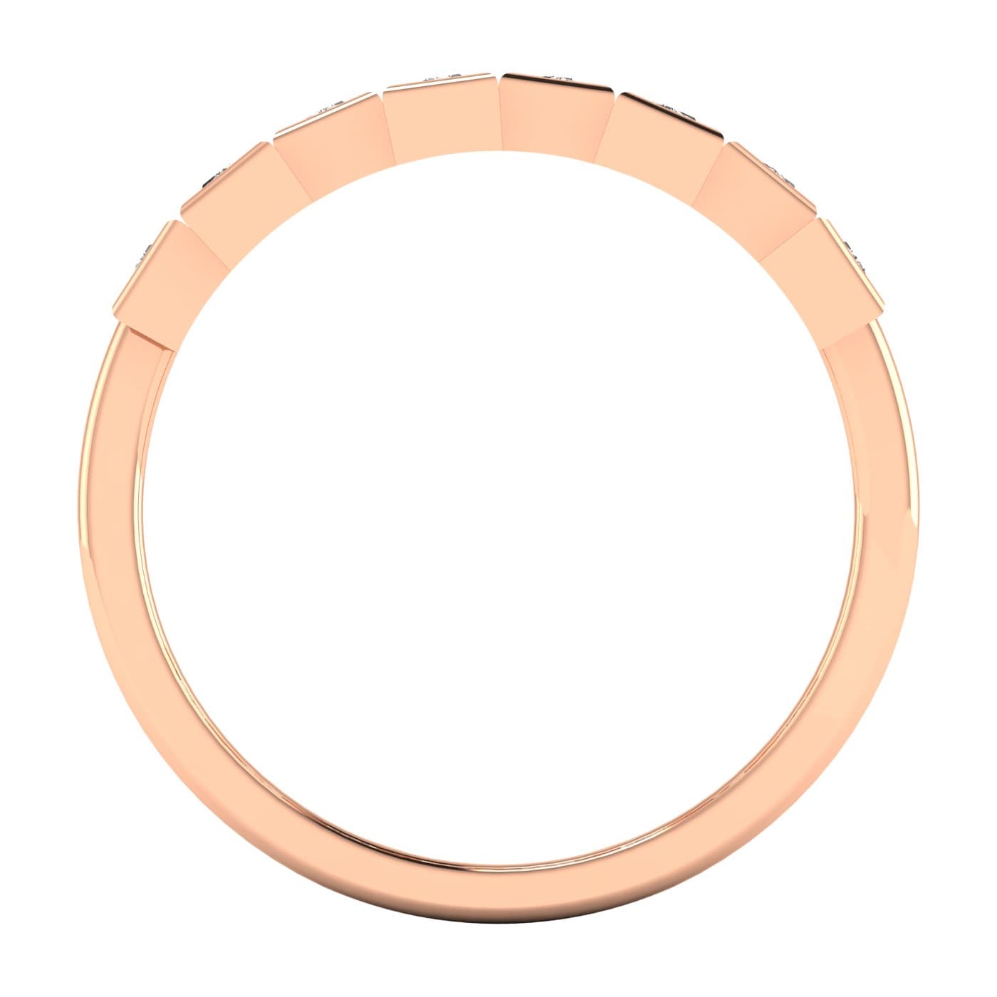 Baguette Stack Band (1/2 ct. tw.), Side view in rose gold