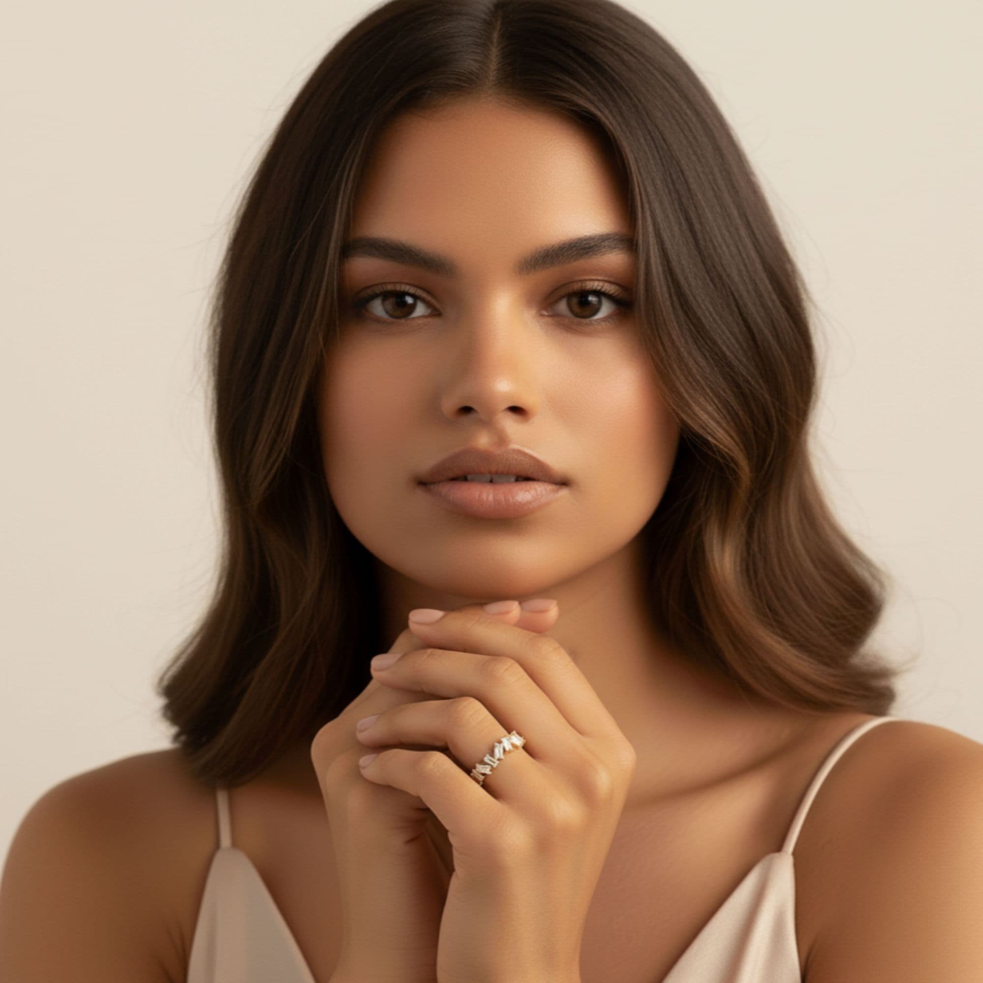 Baguette Stack Band (0.6 ct. tw.), Angle view in yellow gold