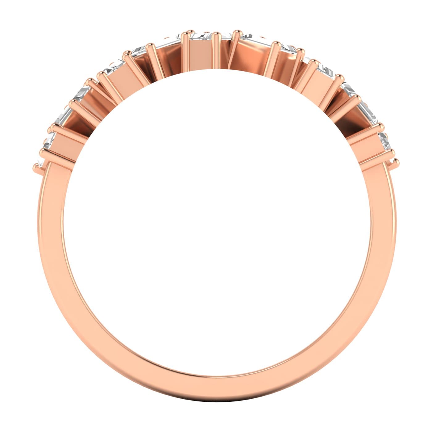 Baguette Stack Band (0.6 ct. tw.), Side view in rose gold