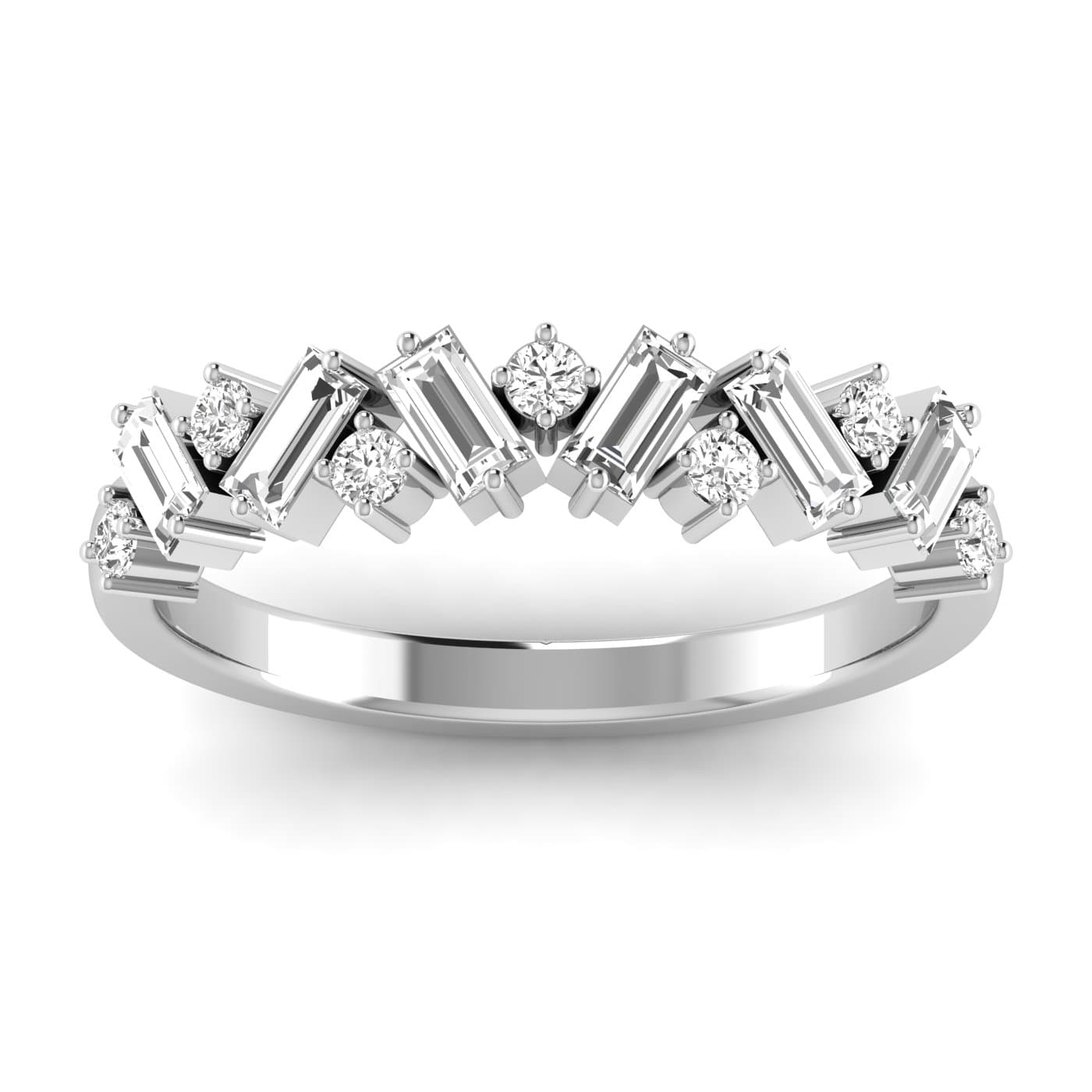 Round Baguette Stack Band — View 1