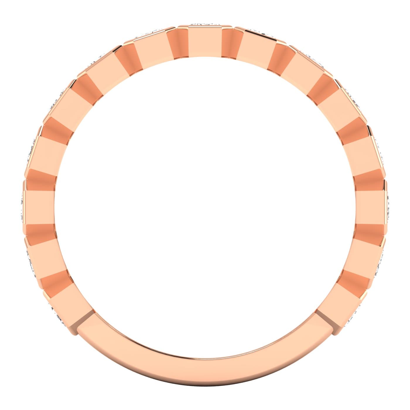 Emerald Half Eternity (1.6 ct. tw.), Side view in rose gold
