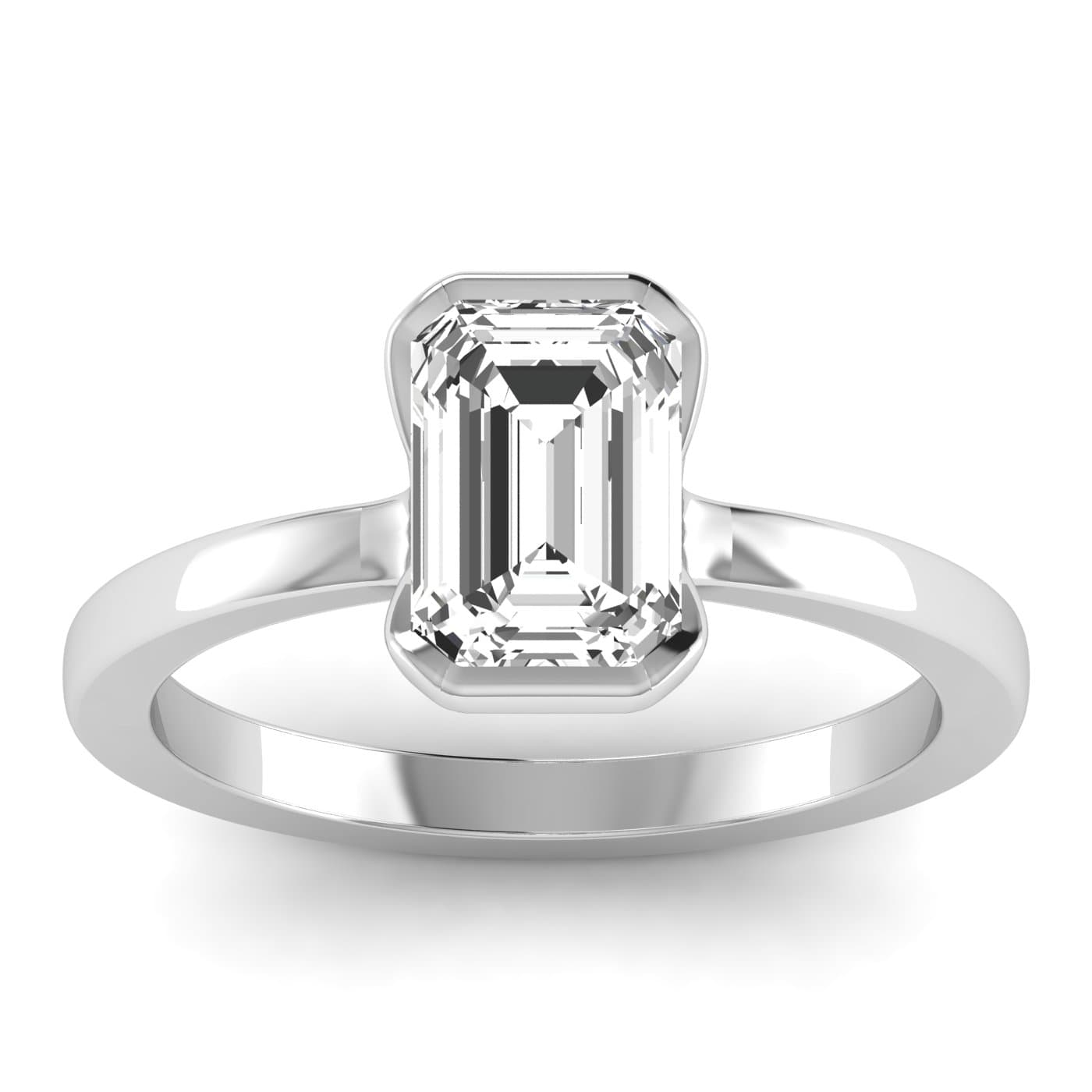 EMERALD 1CT PLUS RING — style L0237R in 14k White Gold
