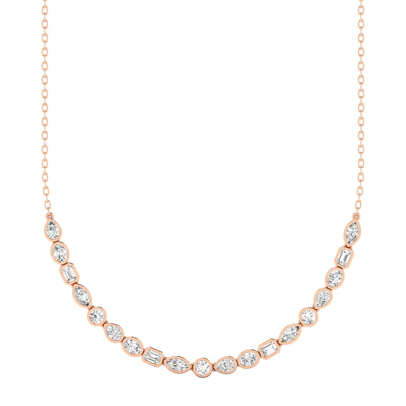 LGD Multistone Necklace (4 1/2 ct. tw.), Front view in rose gold