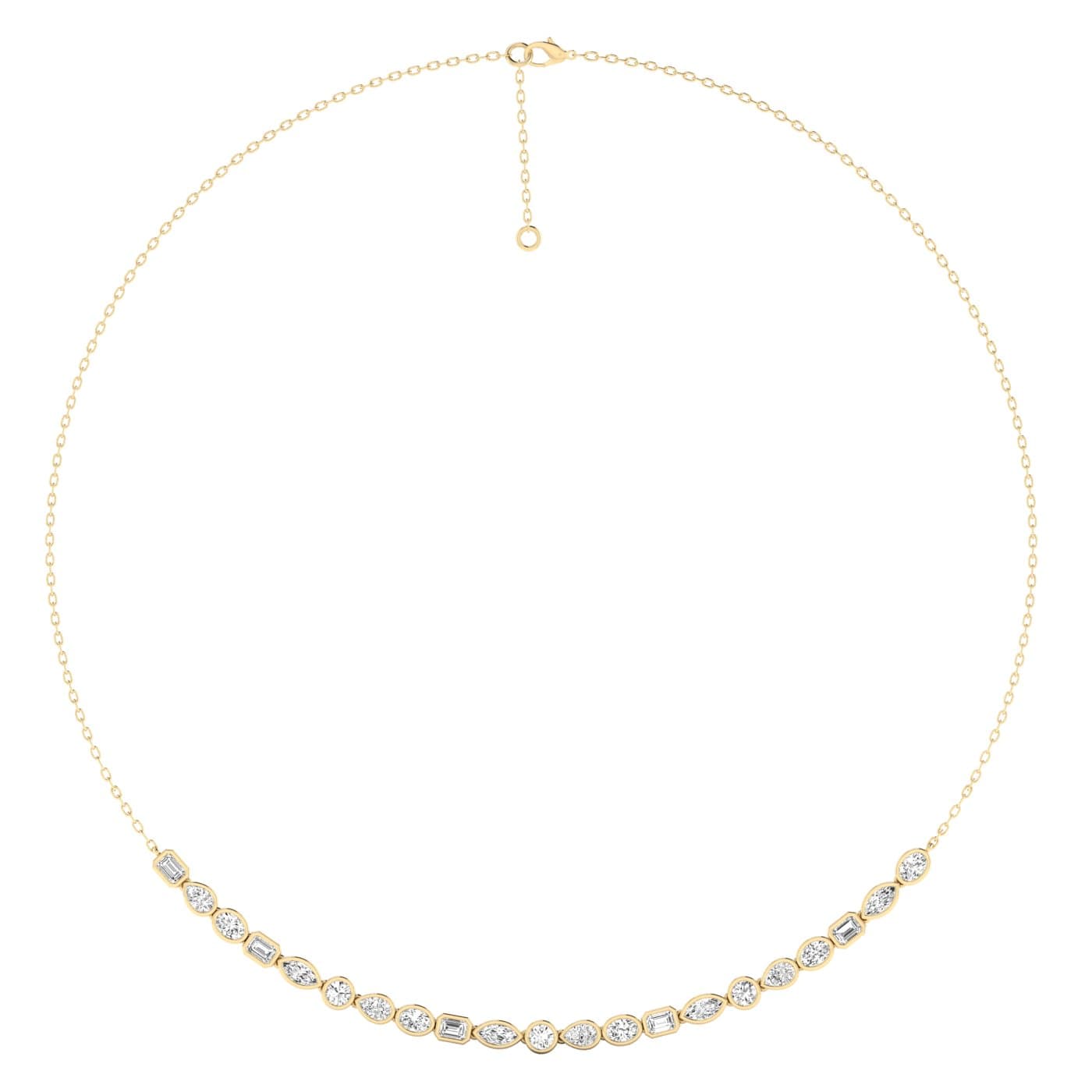 LGD Multistone Necklace (4 1/2 ct. tw.), Side view in yellow gold