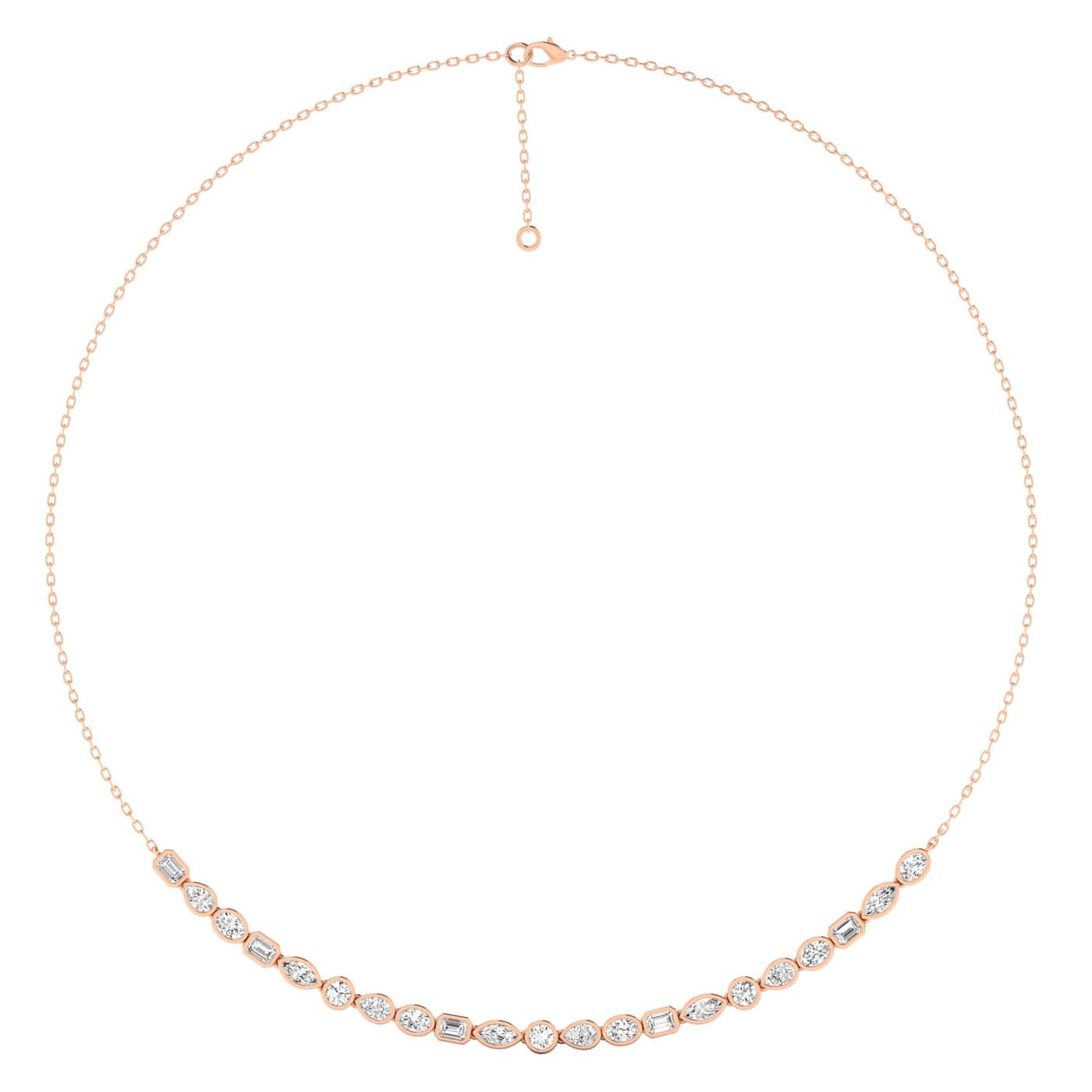 LGD Multistone Necklace (4 1/2 ct. tw.), Side view in rose gold