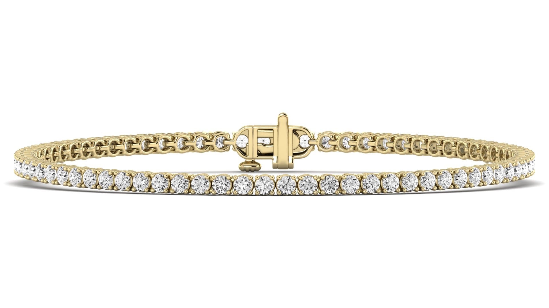 4 CTW LGD Tennis Bracelet (4 ct. tw.), Front view in yellow gold
