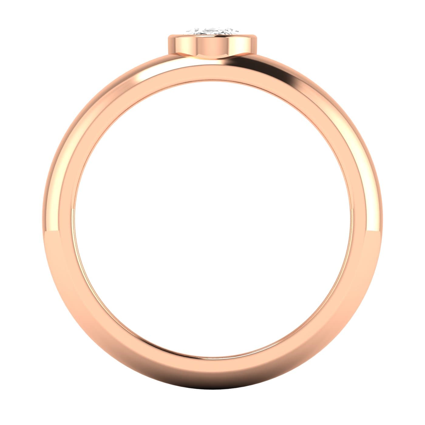 Lab Diamond Oval Cut Ring 1/2 Ctw (1/2 ct. tw.), Side view in rose gold