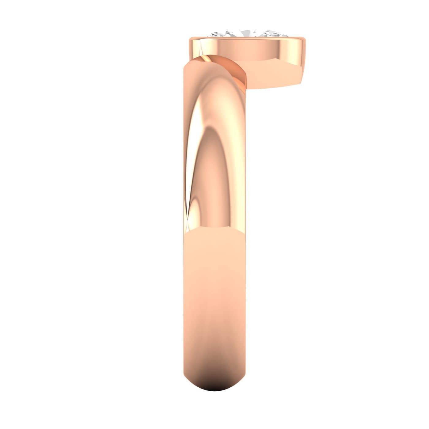 Lab Diamond Oval Cut Ring 1/2 Ctw (1/2 ct. tw.), Top view in rose gold