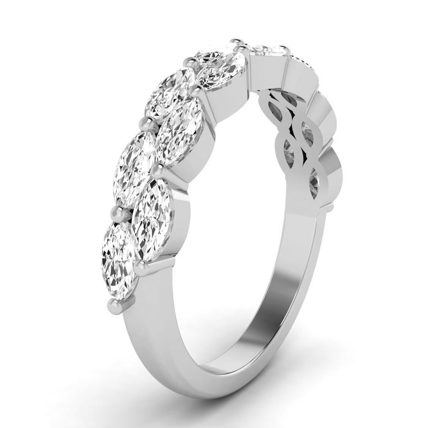 Lab Diamond Marquise Stackable Band 1 Ctw (1 ct. tw.), Angle view in white gold or platinum