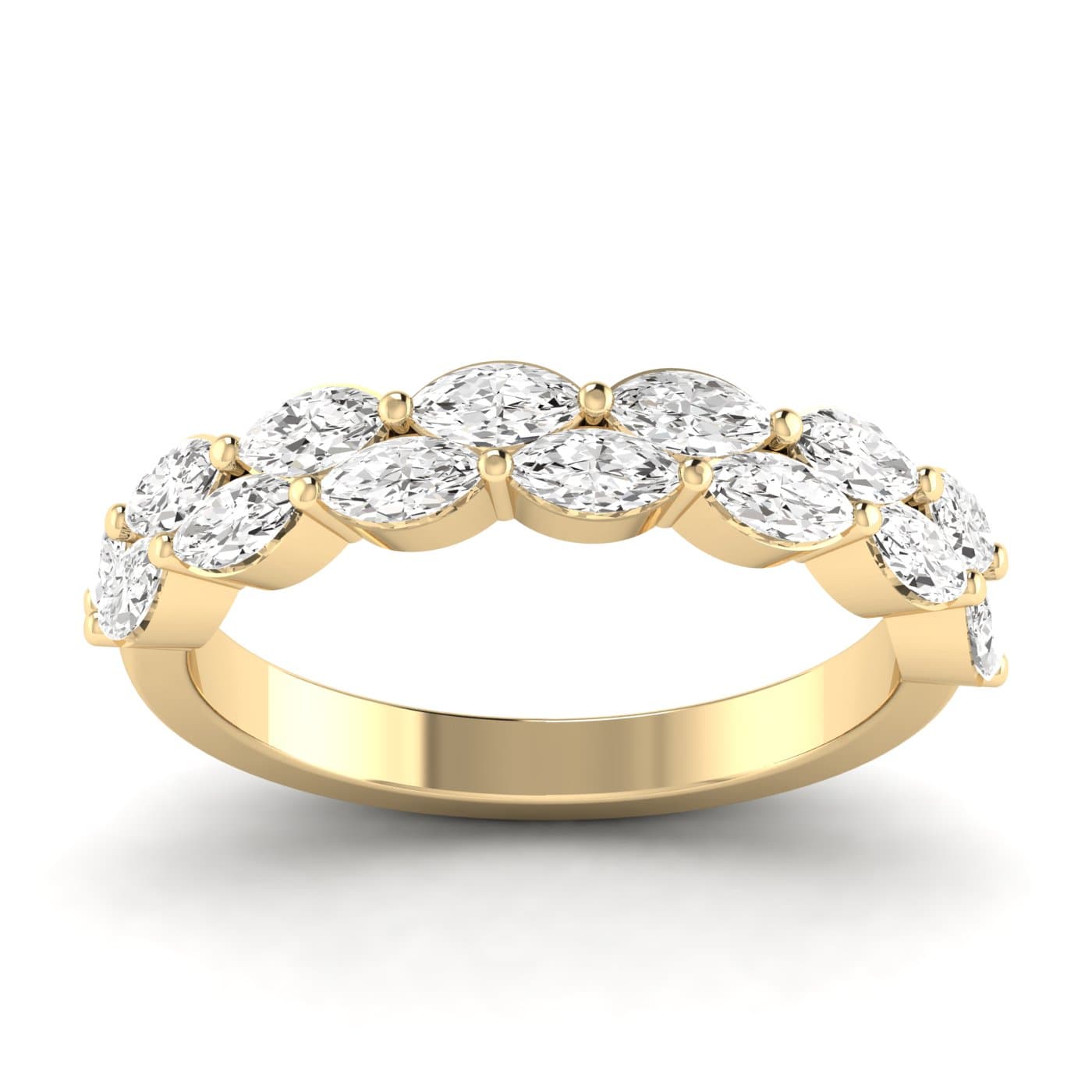 Lab Diamond Marquise Stackable Band 1 Ctw (1 ct. tw.), On hand view in yellow gold