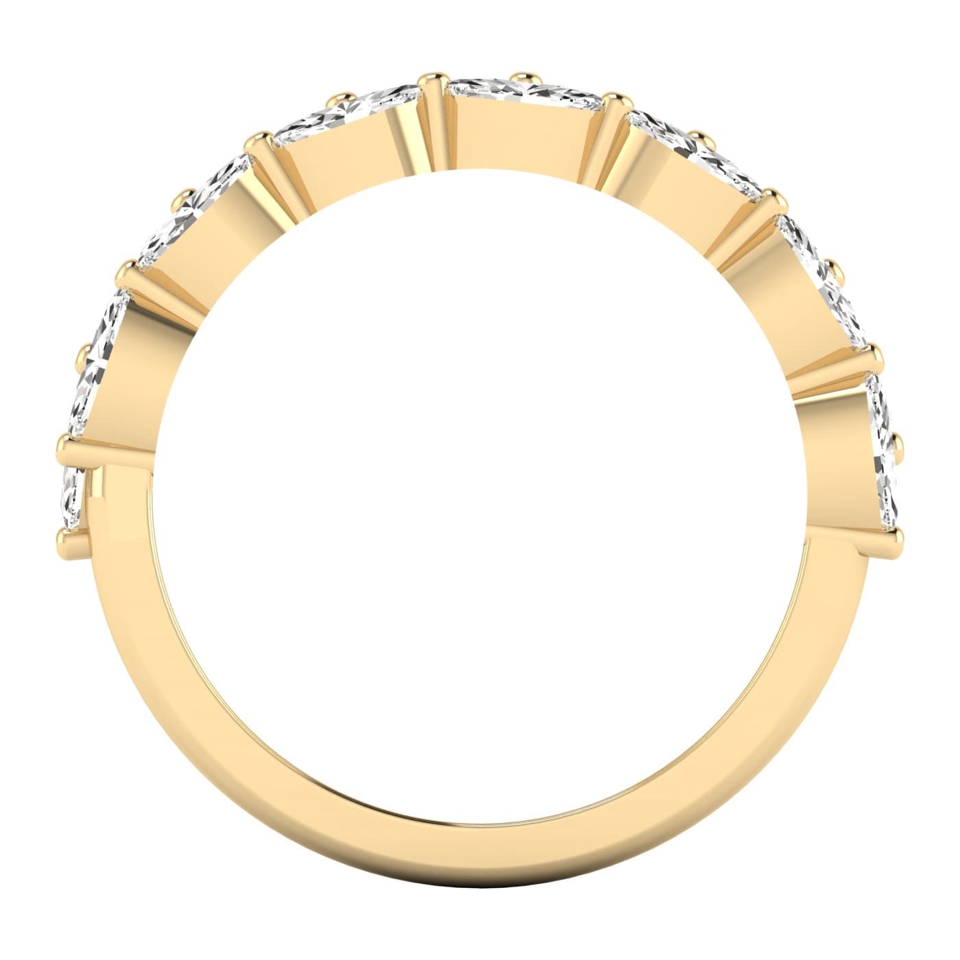 Lab Diamond Marquise Stackable Band 1 Ctw (1 ct. tw.), Side view in yellow gold