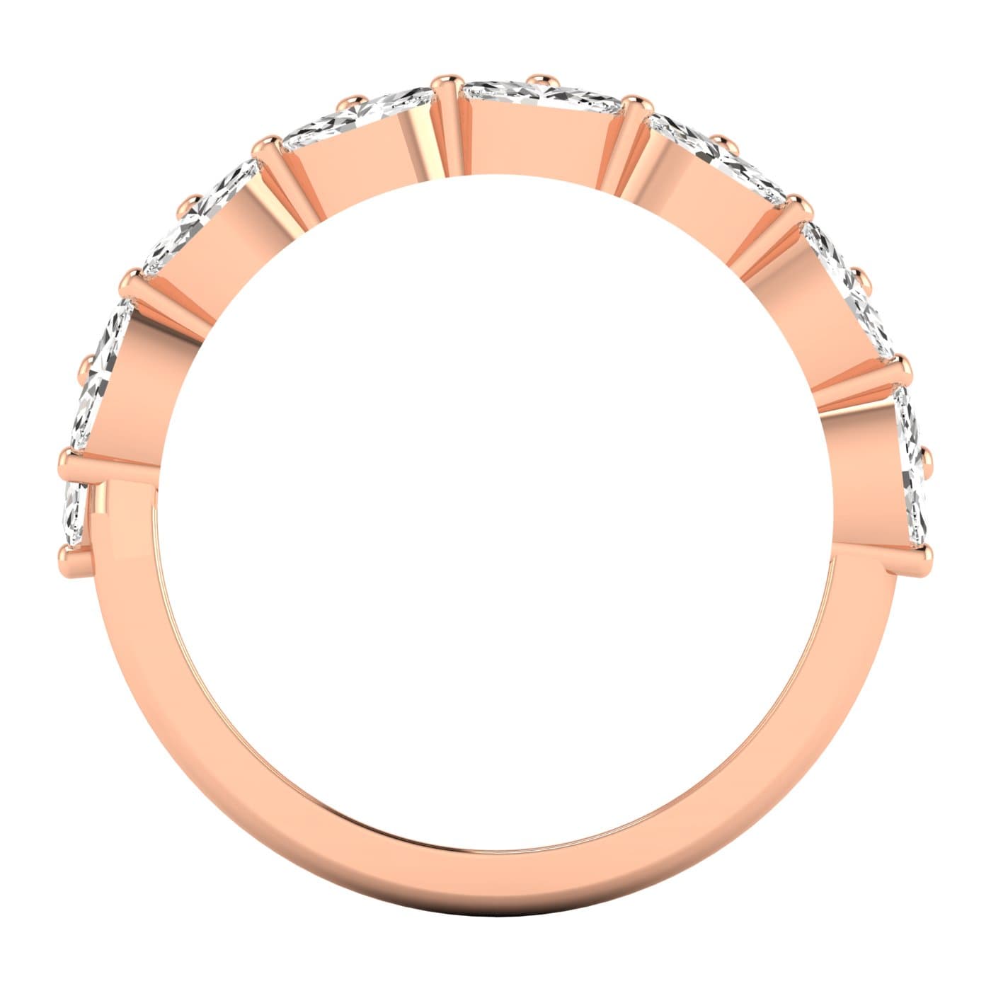 Lab Diamond Marquise Stackable Band 1 Ctw (1 ct. tw.), Side view in rose gold