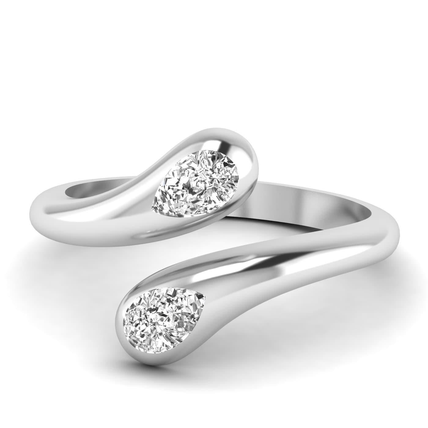 Lab Diamond Pear Bypass Ring 1/2 Ctw. — View 1