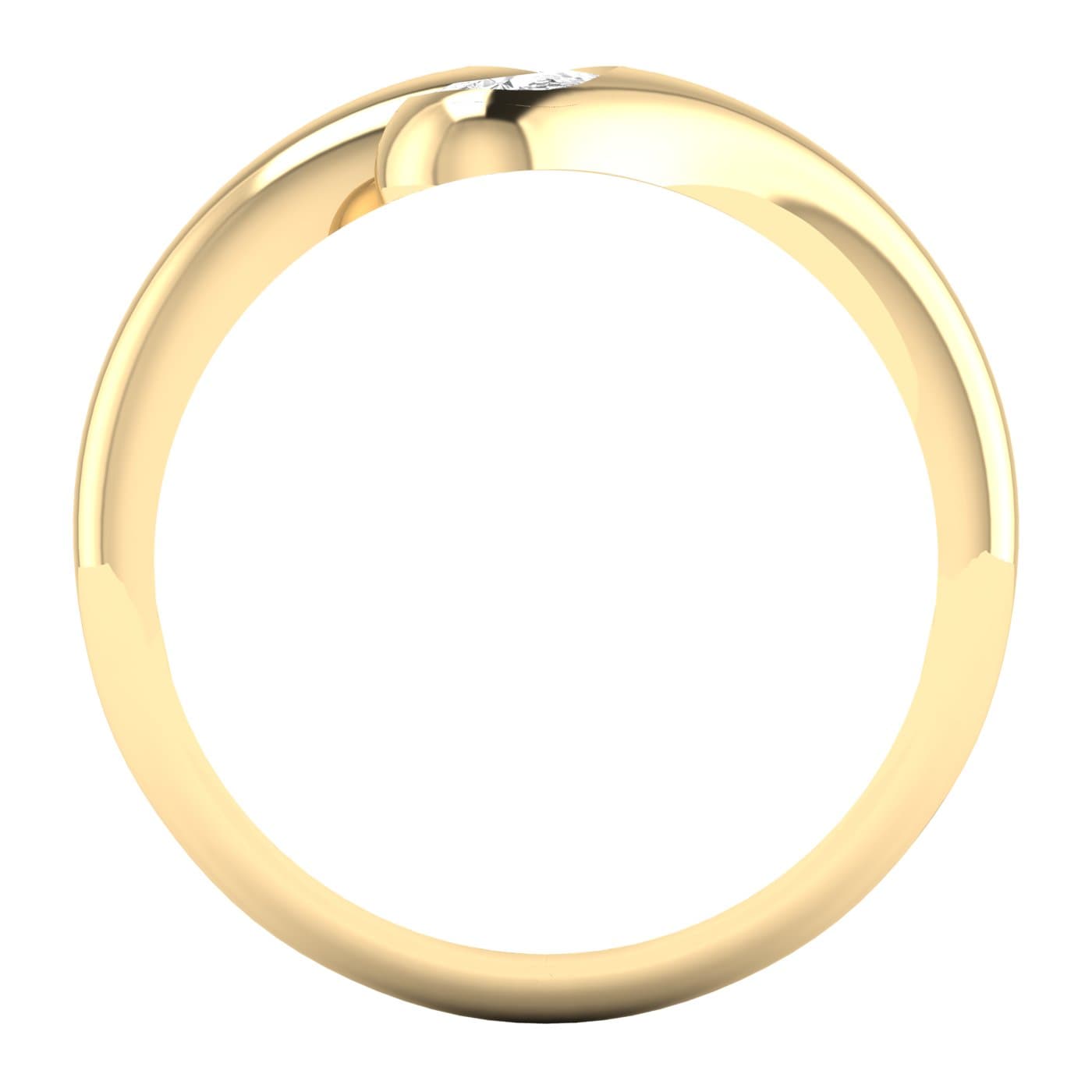 Lab Diamond Pear Bypass Ring 1/2 Ctw (1/2 ct. tw.), Side view in yellow gold