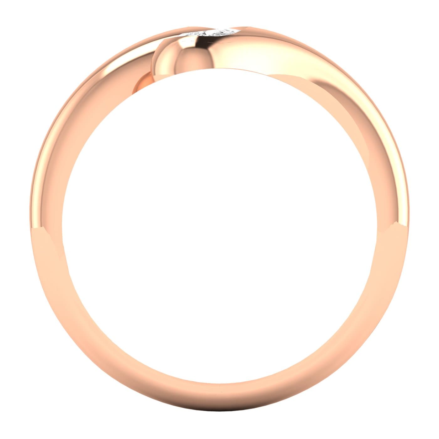 Lab Diamond Pear Bypass Ring 1/2 Ctw (1/2 ct. tw.), Side view in rose gold