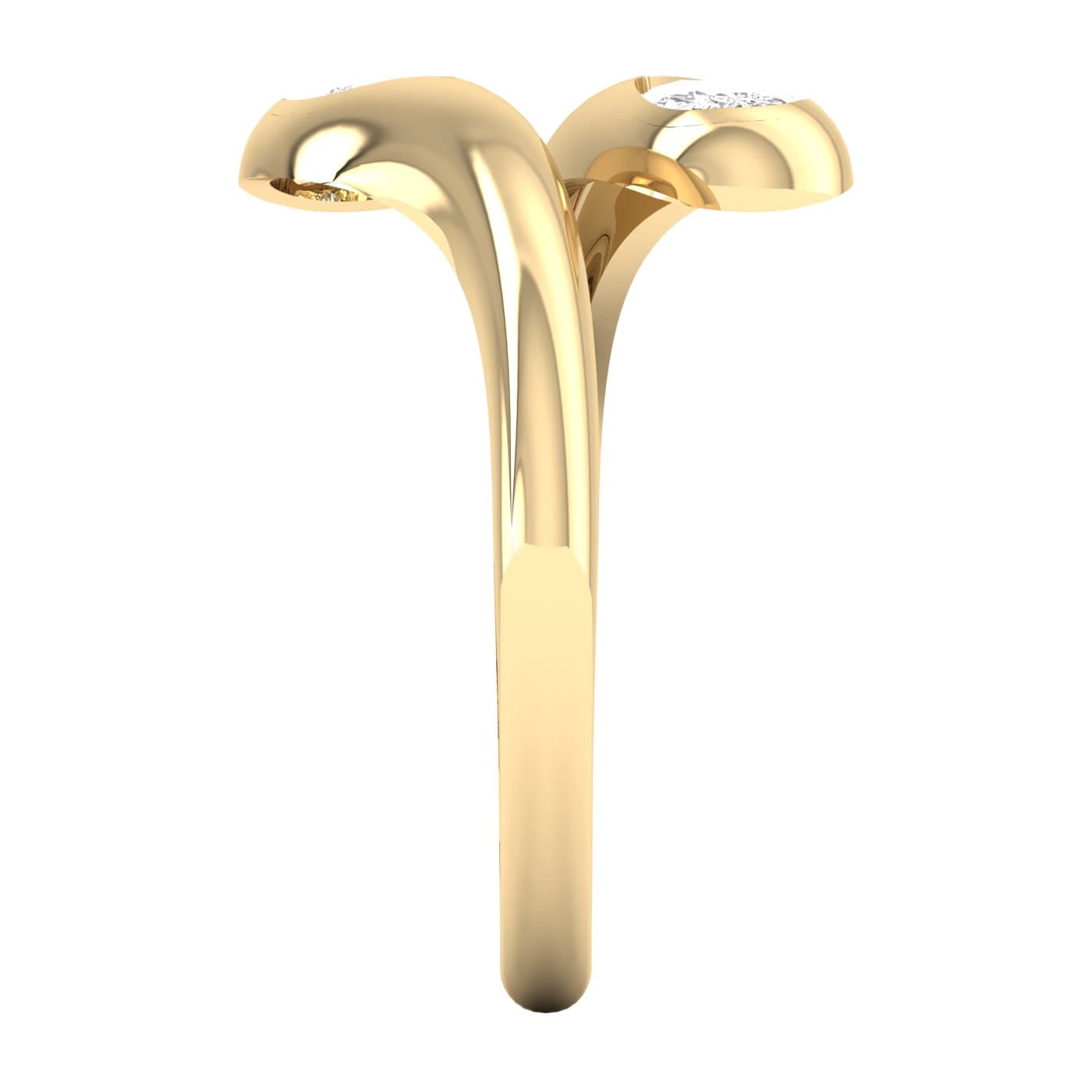 Lab Diamond Pear Bypass Ring 1/2 Ctw (1/2 ct. tw.), Top view in yellow gold