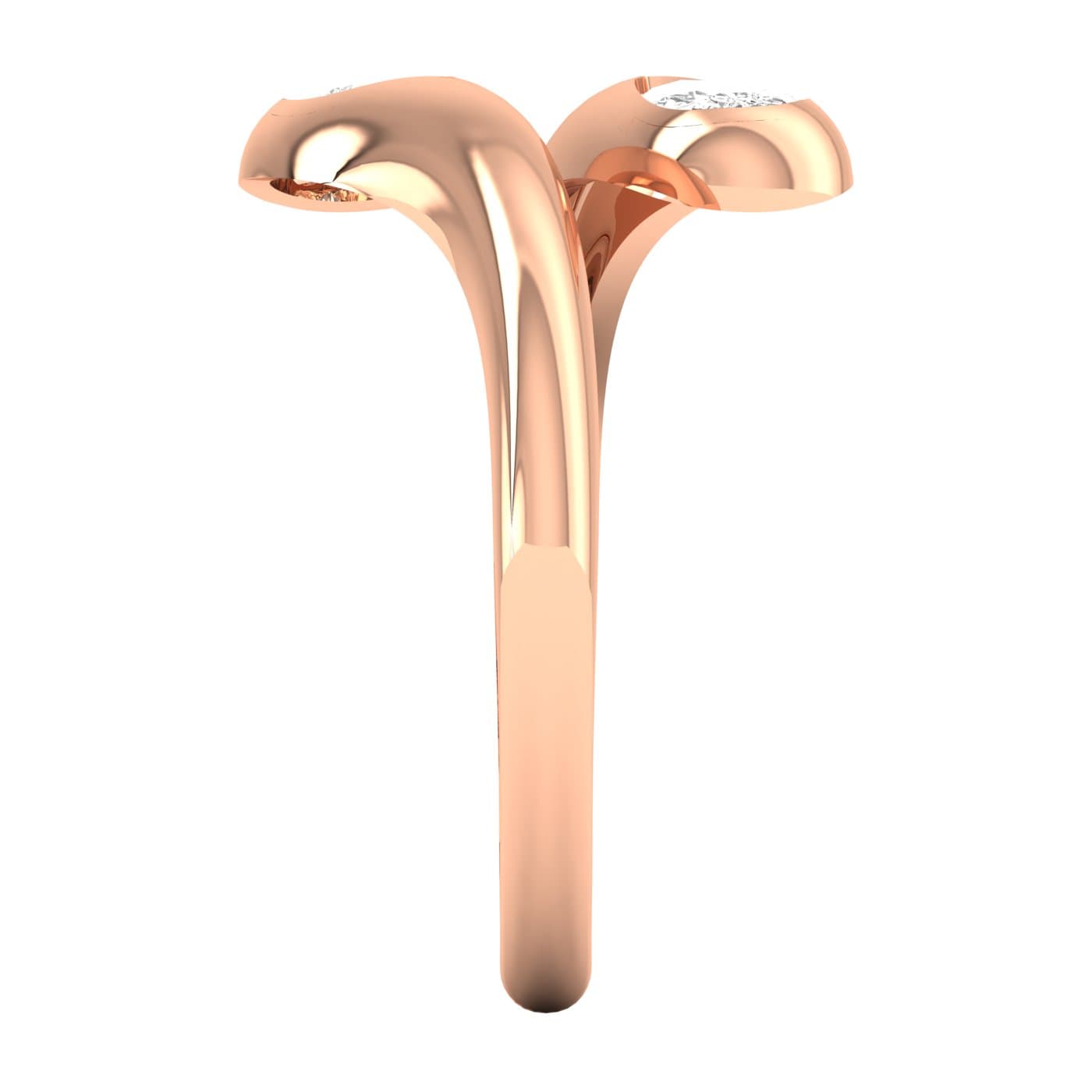 Lab Diamond Pear Bypass Ring 1/2 Ctw (1/2 ct. tw.), Top view in rose gold