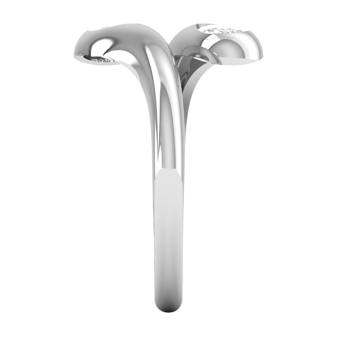 Lab Diamond Pear Bypass Ring 1/2 Ctw (1/2 ct. tw.), Top view in white gold or platinum