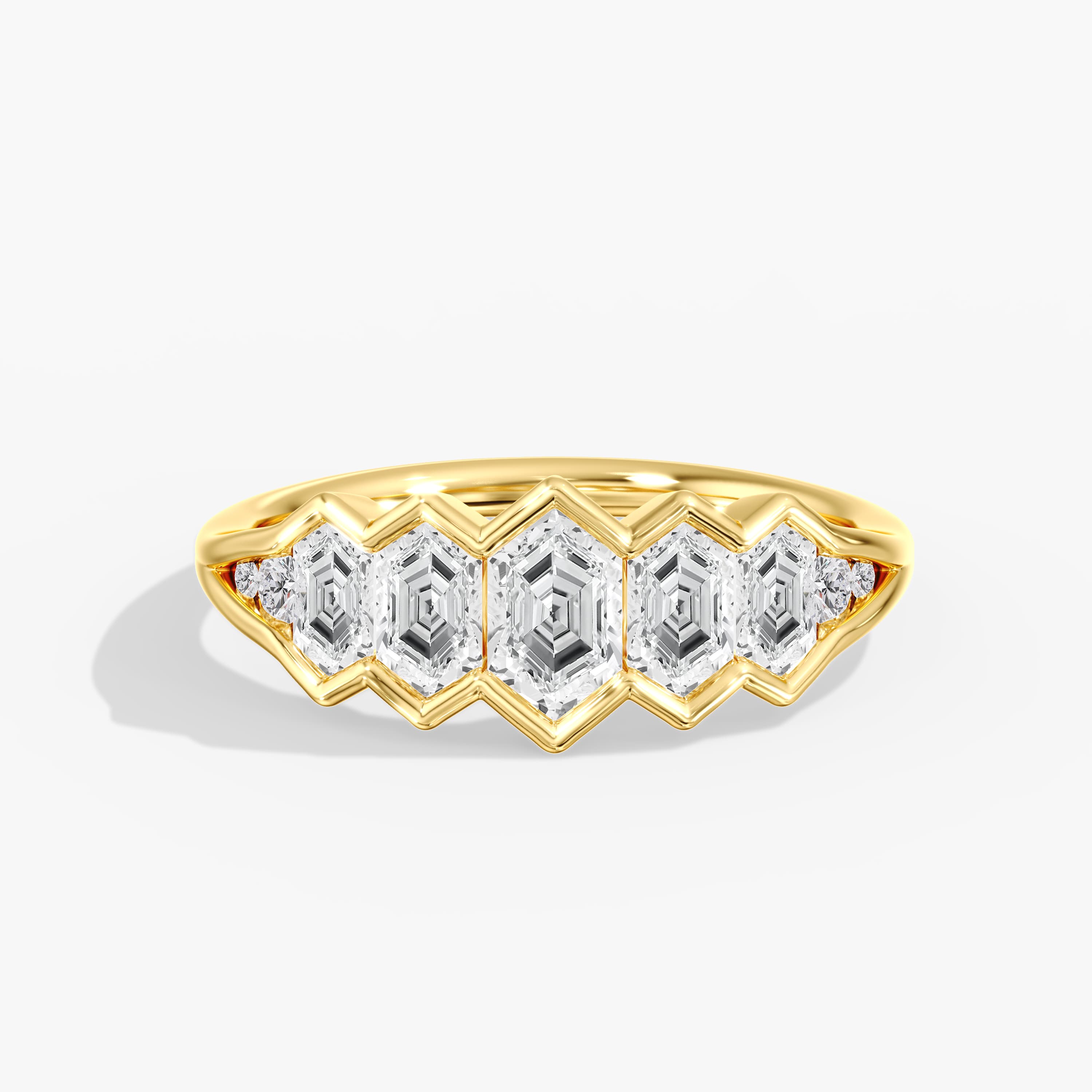 Lab Diamond Dutch Marquise Bezel Set Ring 1 1/2 Ctw (1 1/2 ct. tw.), Front view in yellow gold