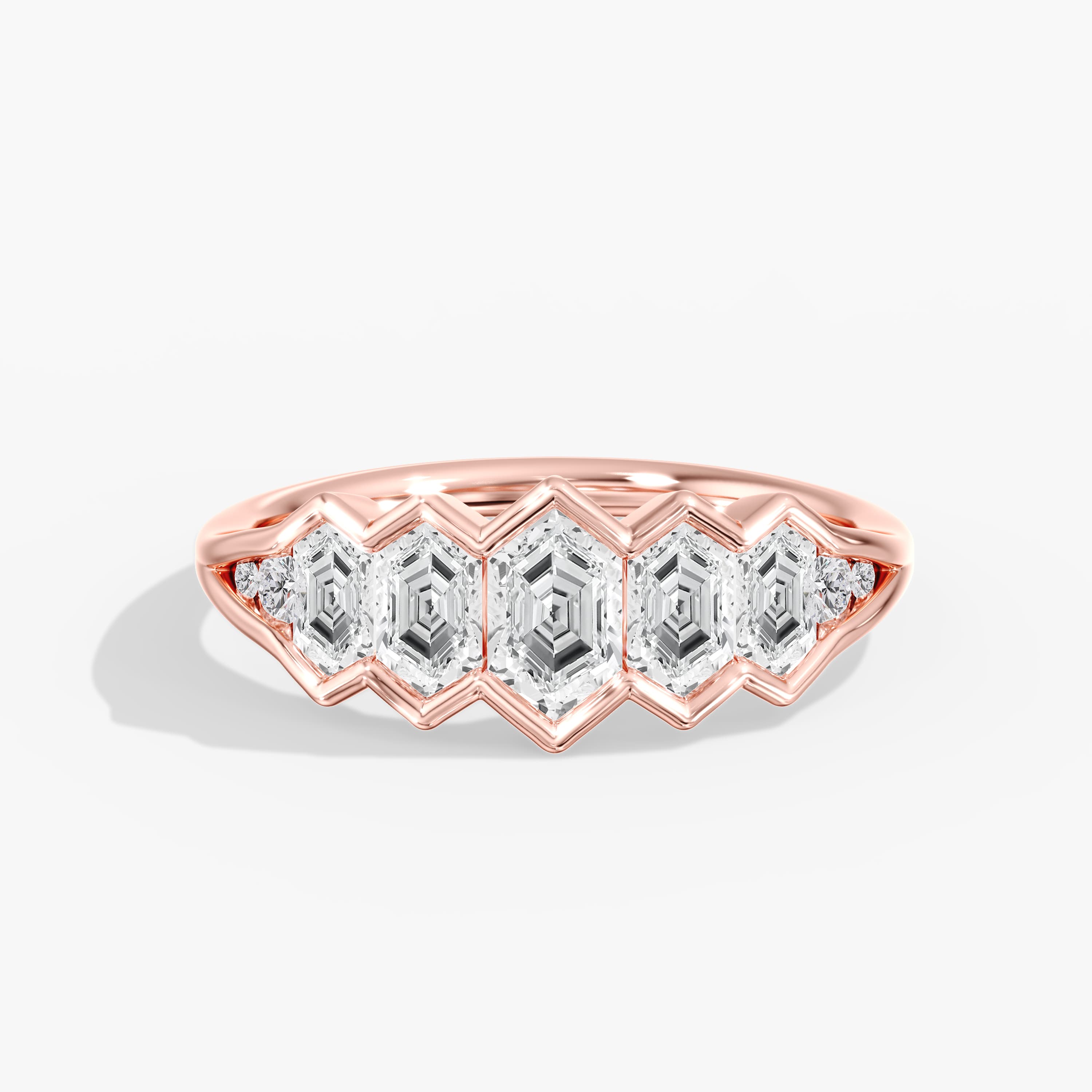 Lab Diamond Dutch Marquise Bezel Set Ring 1 1/2 Ctw (1 1/2 ct. tw.), Front view in rose gold