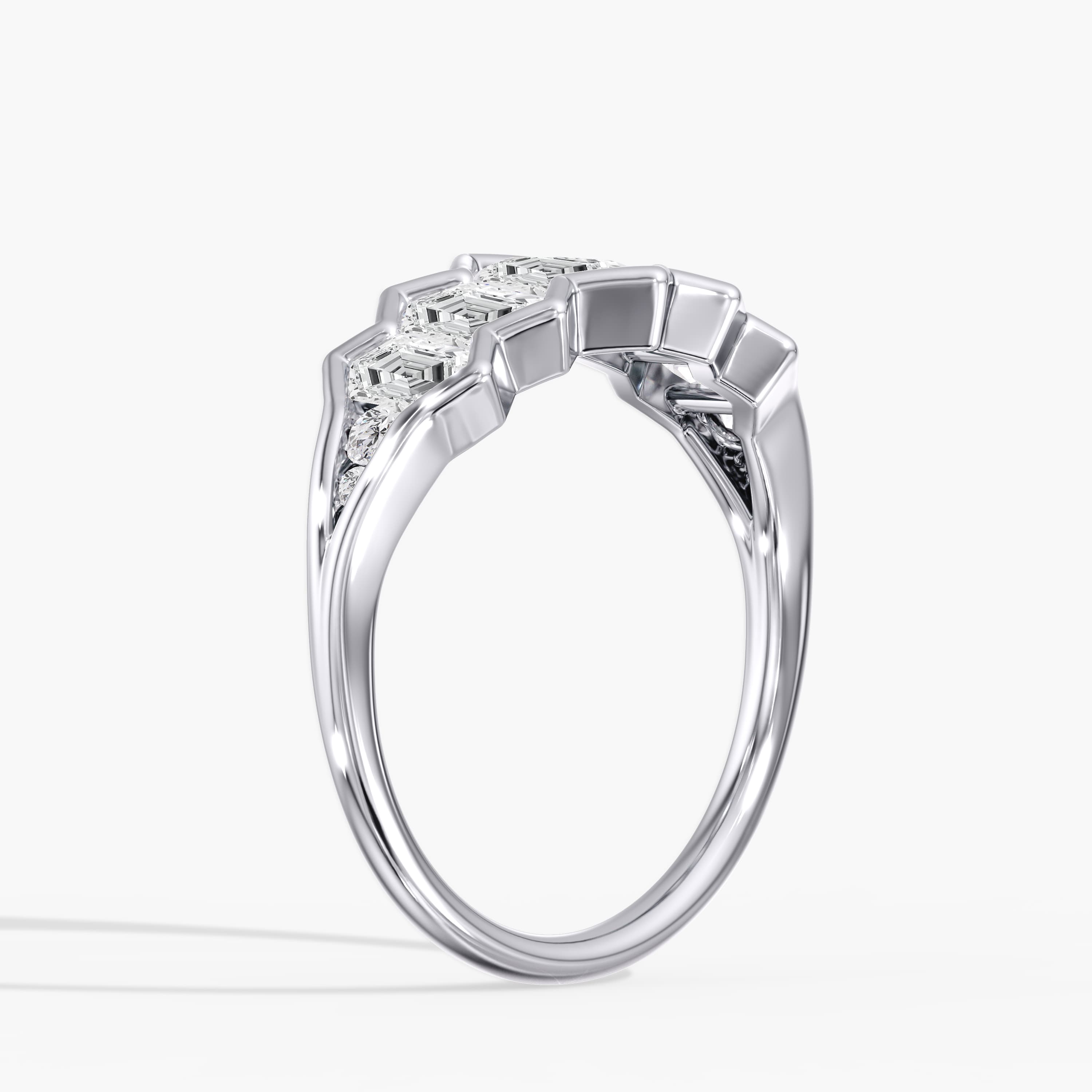Lab Diamond Dutch Marquise Bezel Set Ring 1 1/2 Ctw (1 1/2 ct. tw.), Angle view in white gold or platinum